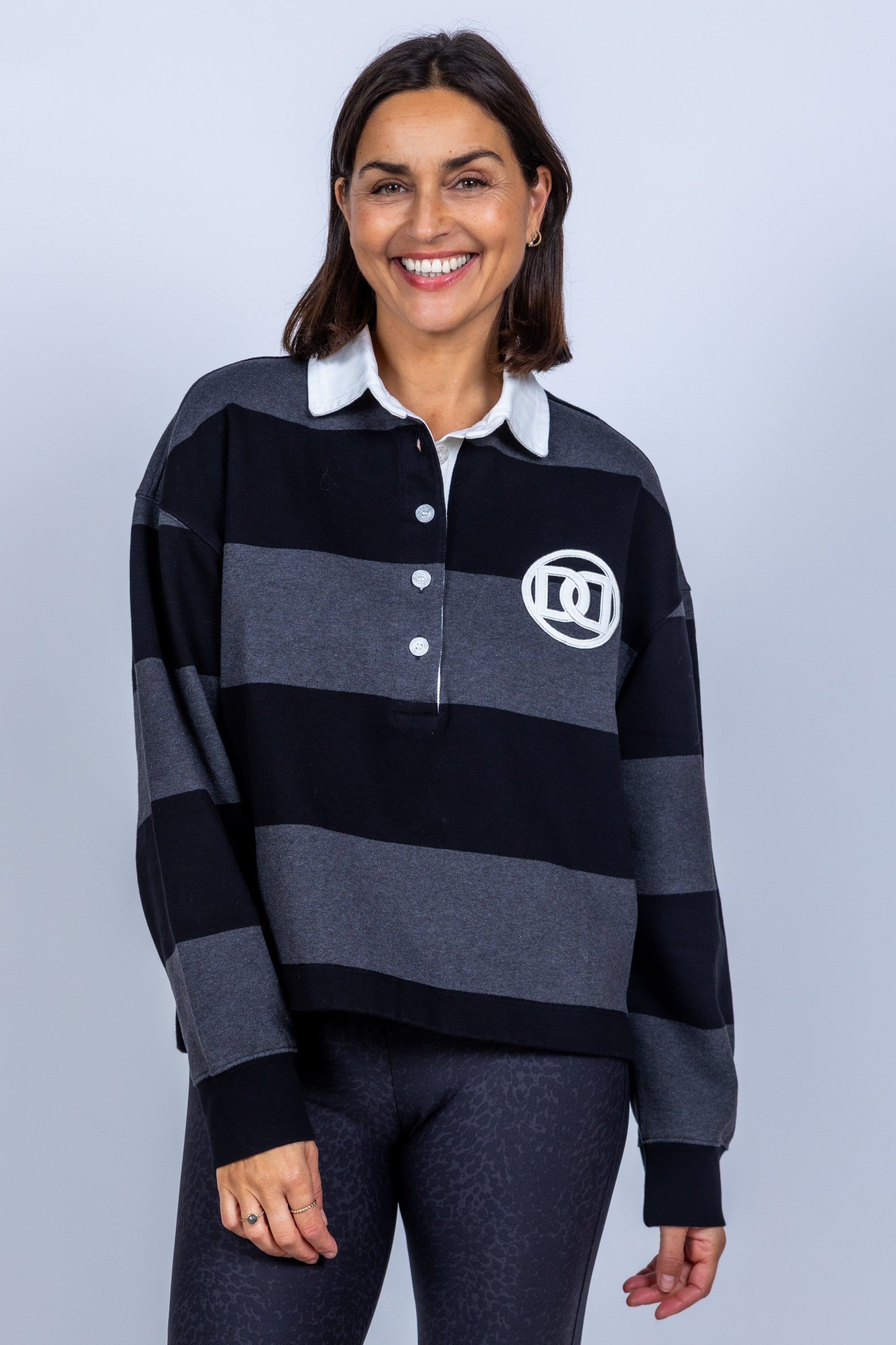 Trui met strepen - Antraciet