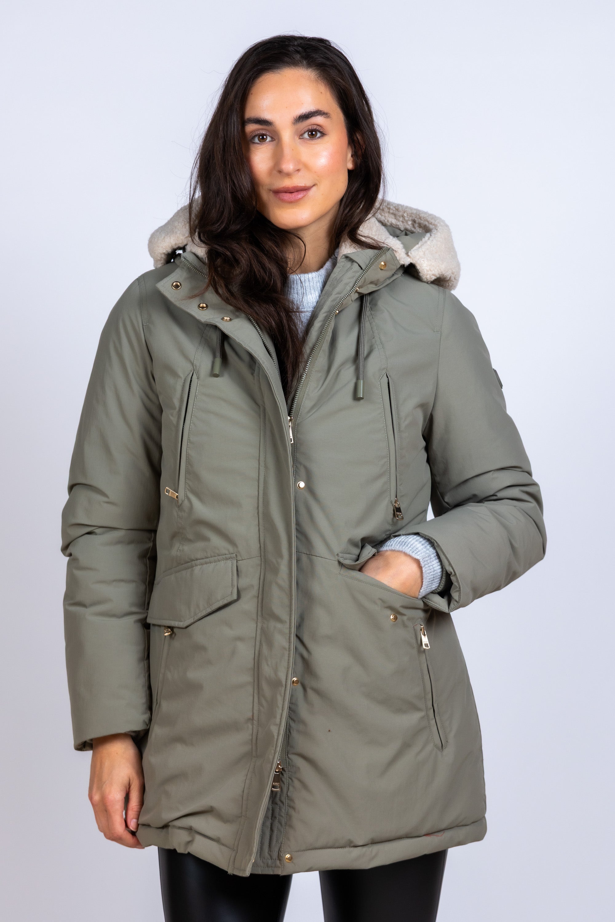 Parka met capuchon - Flessegroen