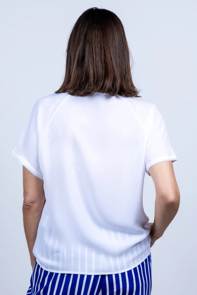 MARCCAIN COLLECTIE MARCCAIN COLLECTIE AA.51.02 W90 MARCCAIN COLLECTIE AA.51.02 W90 Blouse met korte mouwen - Wit