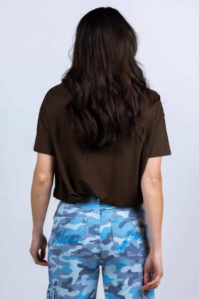 MAJESTIC MAJESTIC M001-FT1104 T-shirt met korte mouwen - Bruin