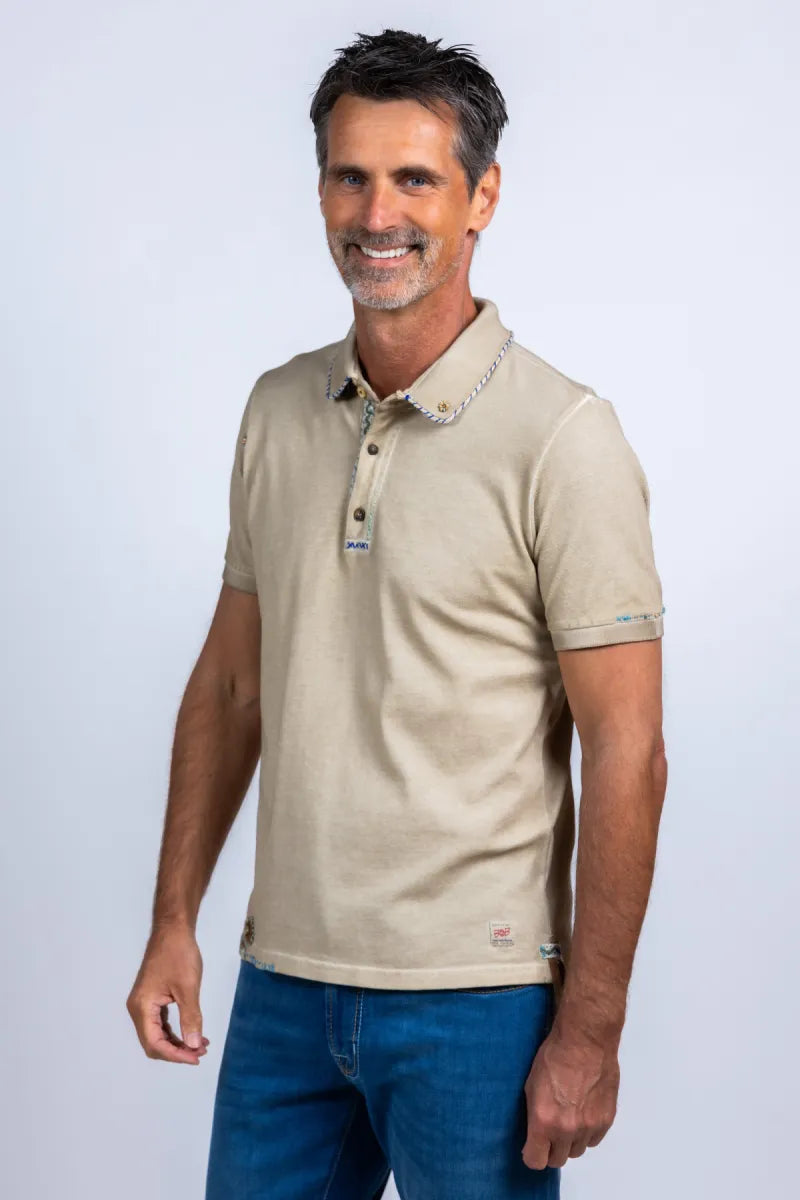 BOB Polo met knopen - Beige