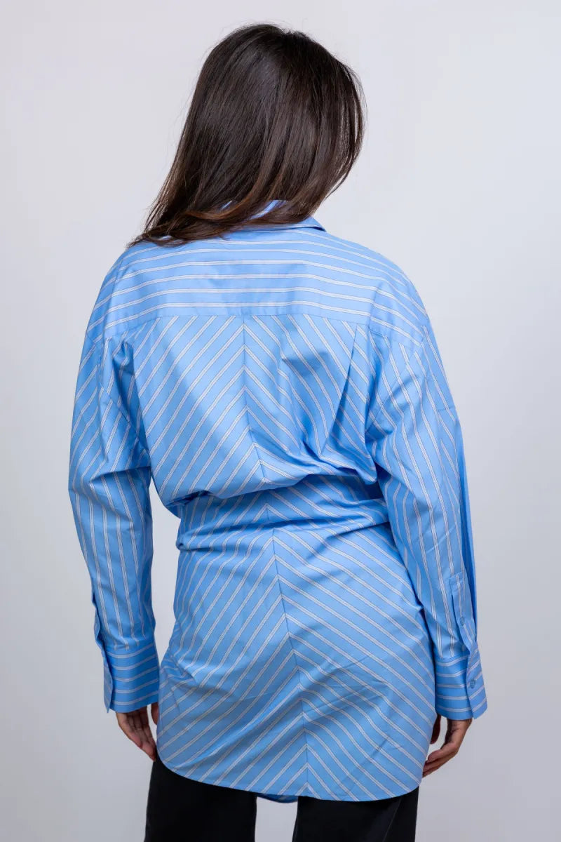ESSENTIEL ANTWERP ESSENTIEL ANTWERP JAPE DRAPED SHIRT Blouse met strepen - Bleu