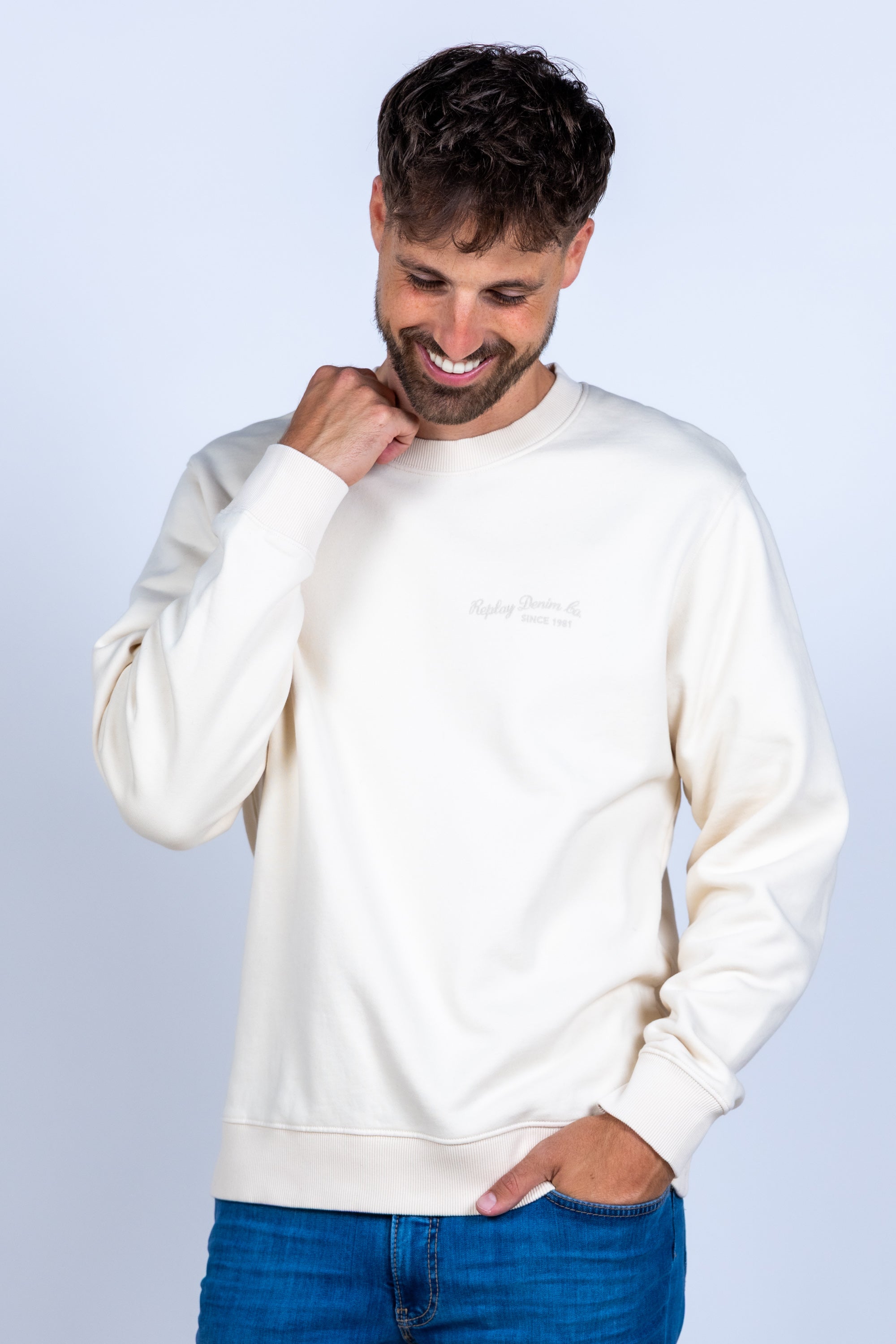 Sweater met ronde hals - Ecru