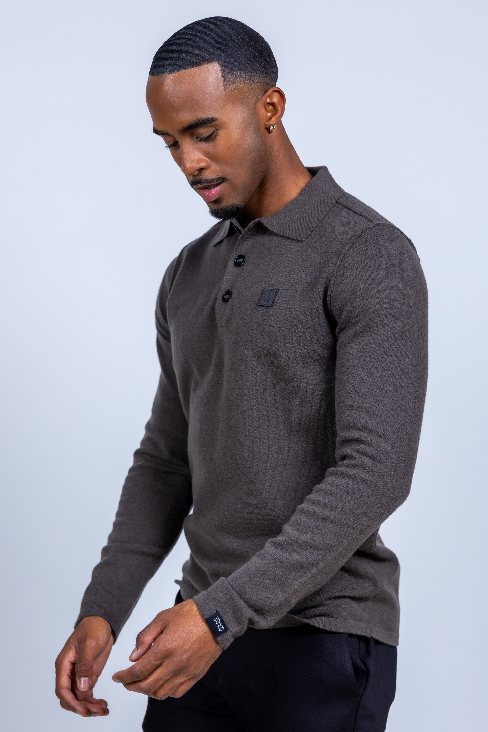 Poloshirt met knopen - Bronsbruin