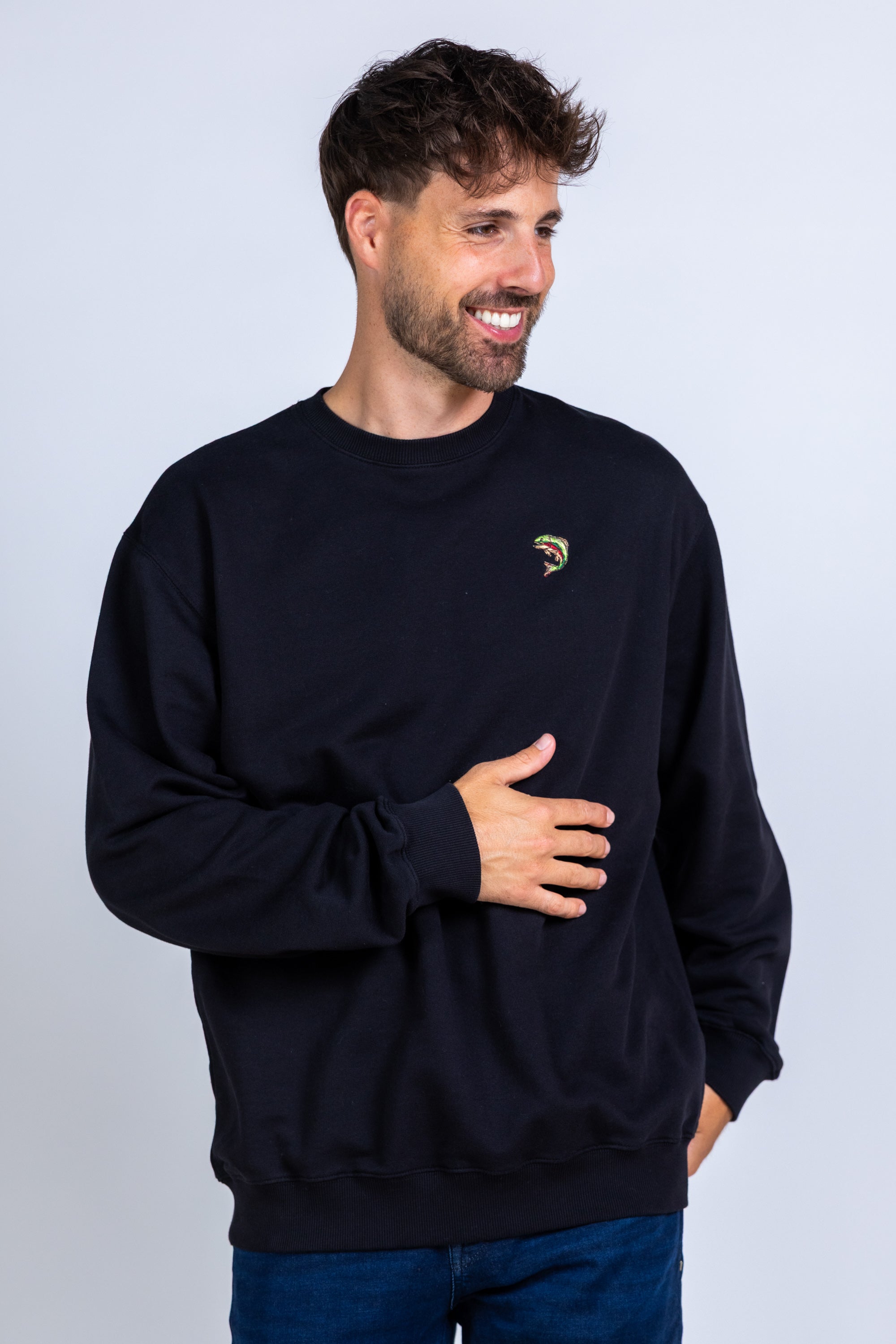 Sweater met ronde hals - Zwart