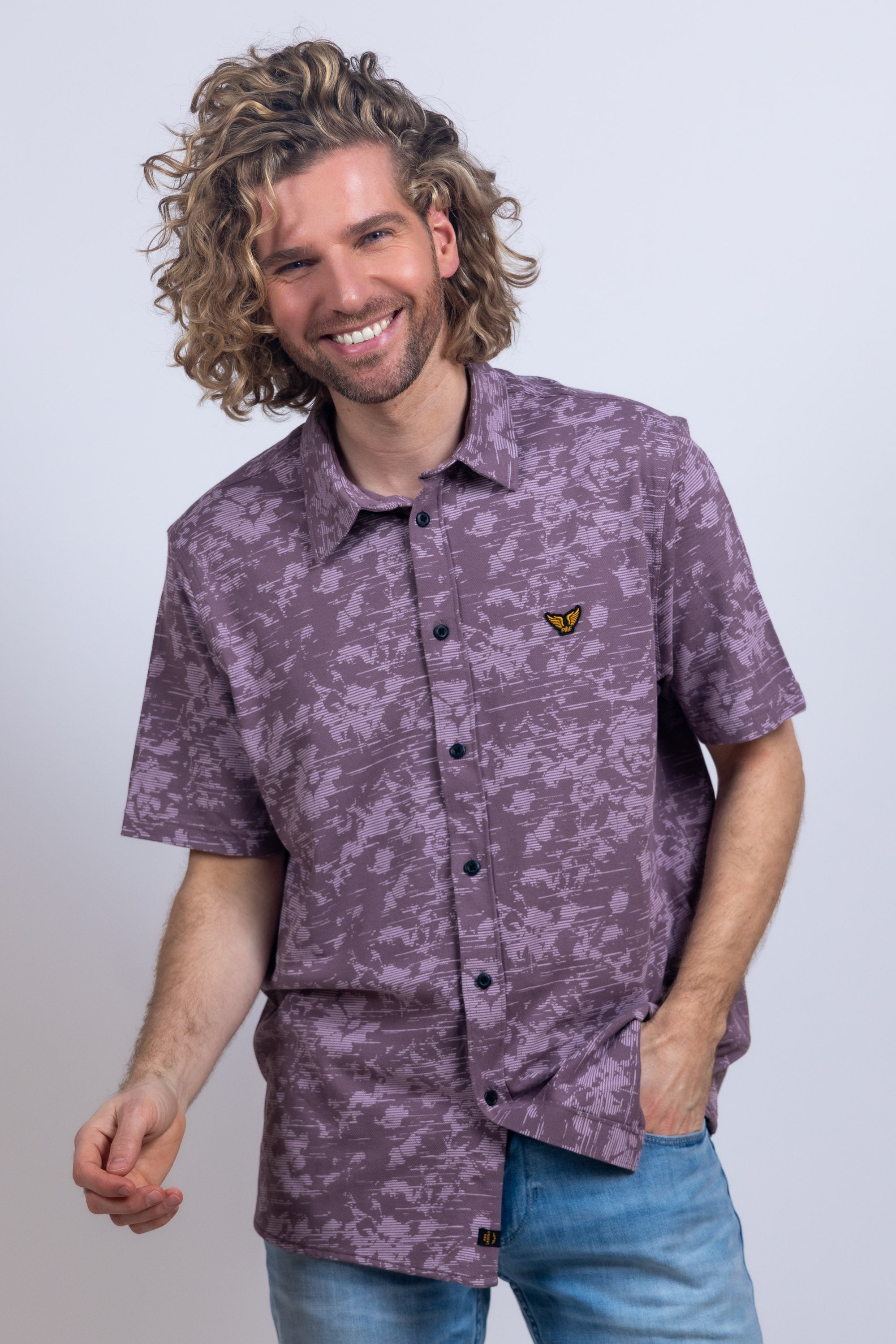 Shirt met print - Aubergine/plum