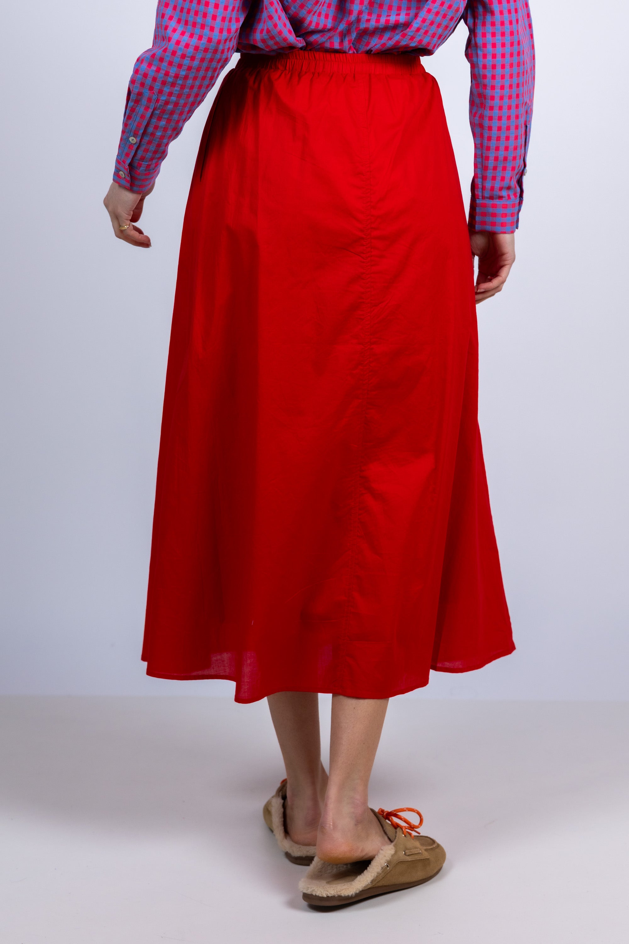 Rok met elastische taille - Rood