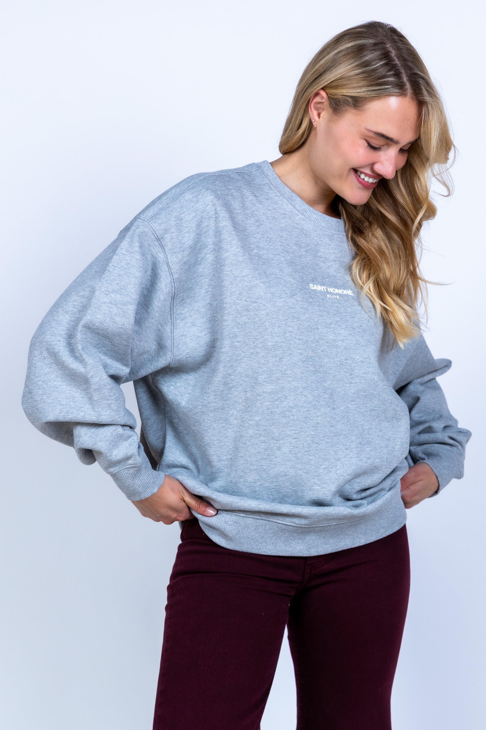 Sweater met tekstprint - Lichtgrijs