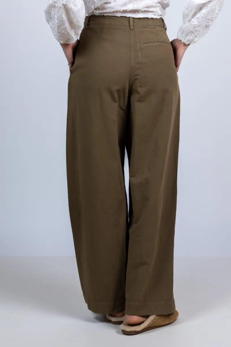 AMERICAN VINTAGE AMERICAN VINTAGE NAM 10A Wijde broek met plooien - Khaki
