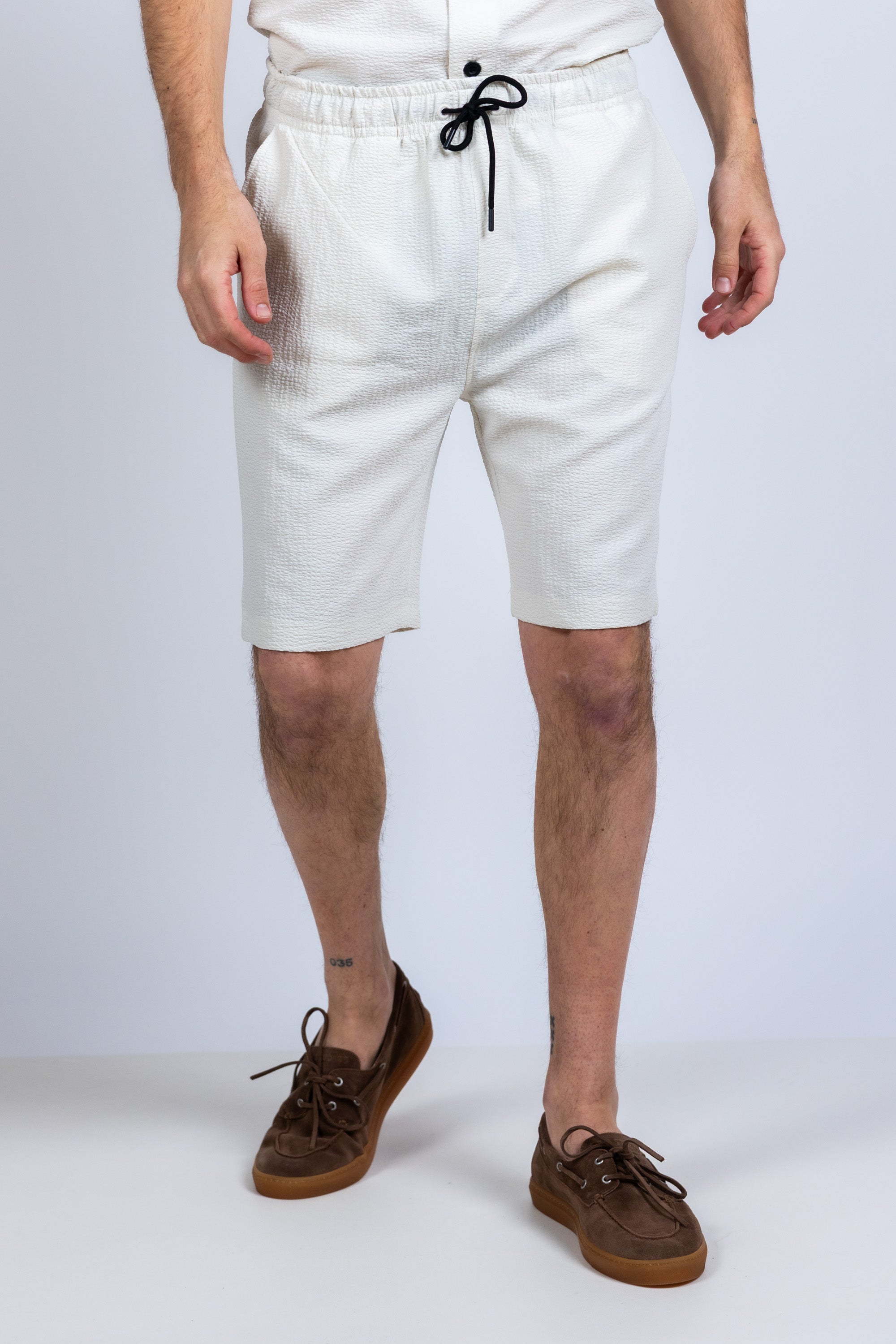 Short met koord - Ecru