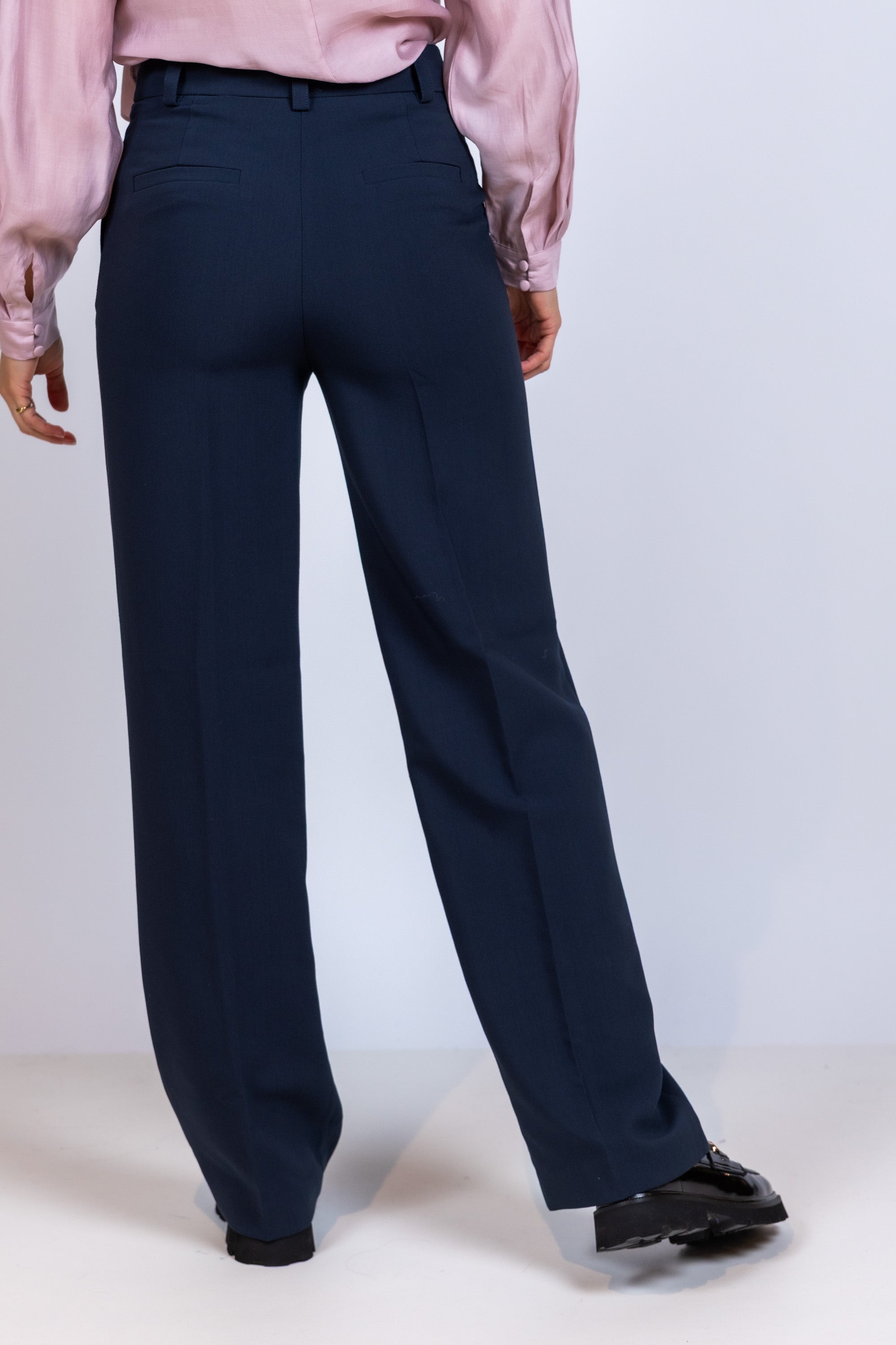 Broek met rechte pijpen - Marine