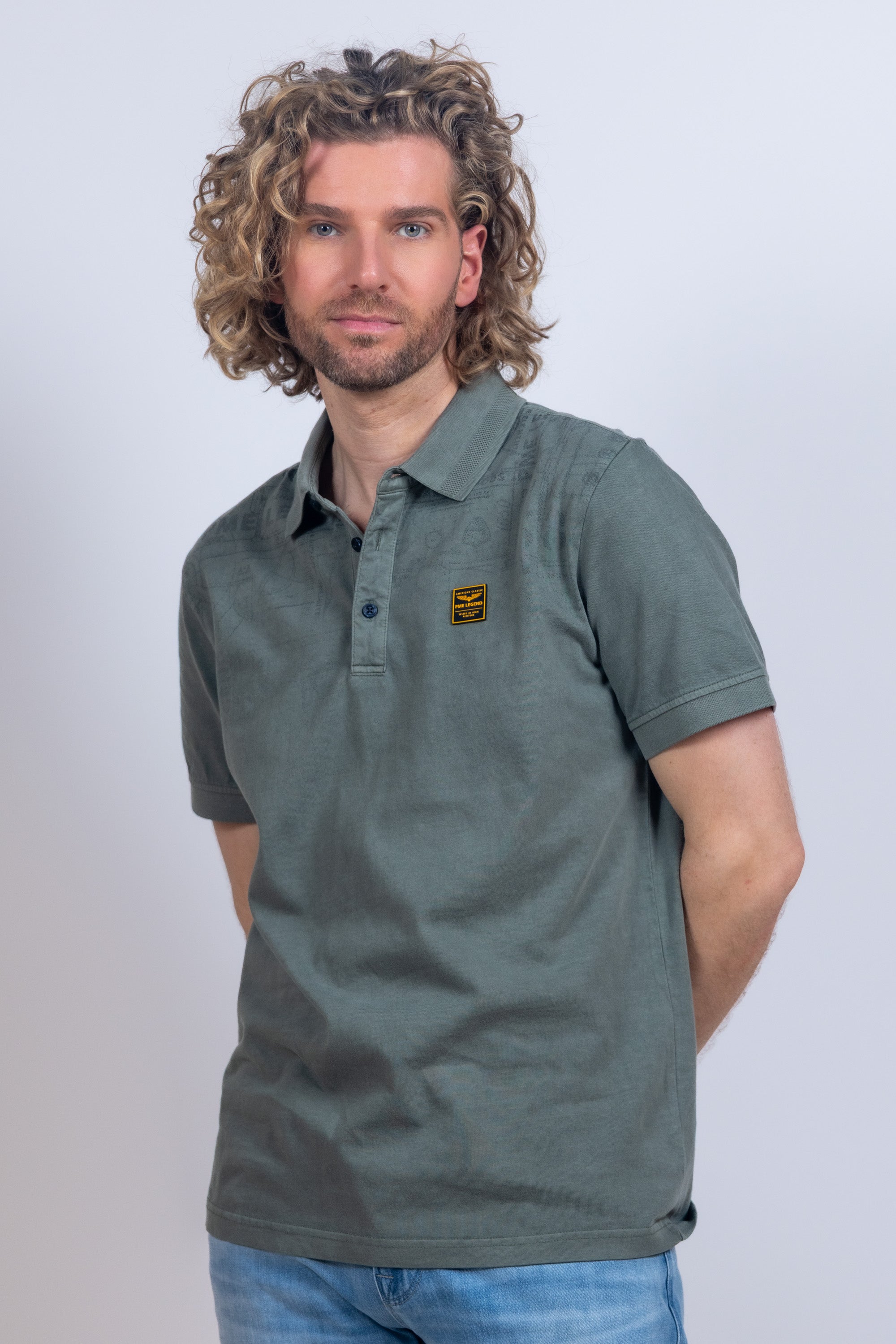 Polo met knopen - Olijfgroen