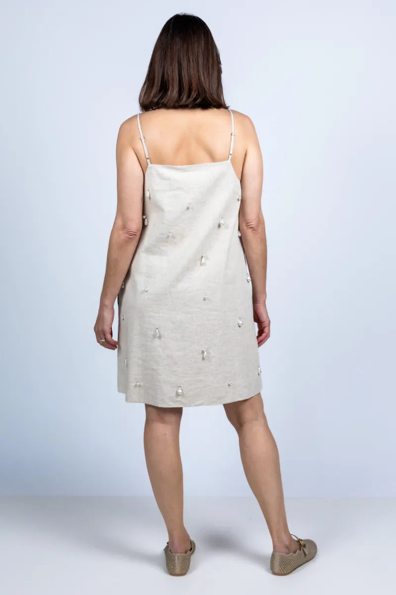 CPH MUSE CPH MUSE 208154 melan dres CPH MUSE 208154 melan dres Jurk met spaghettibandjes - Beige