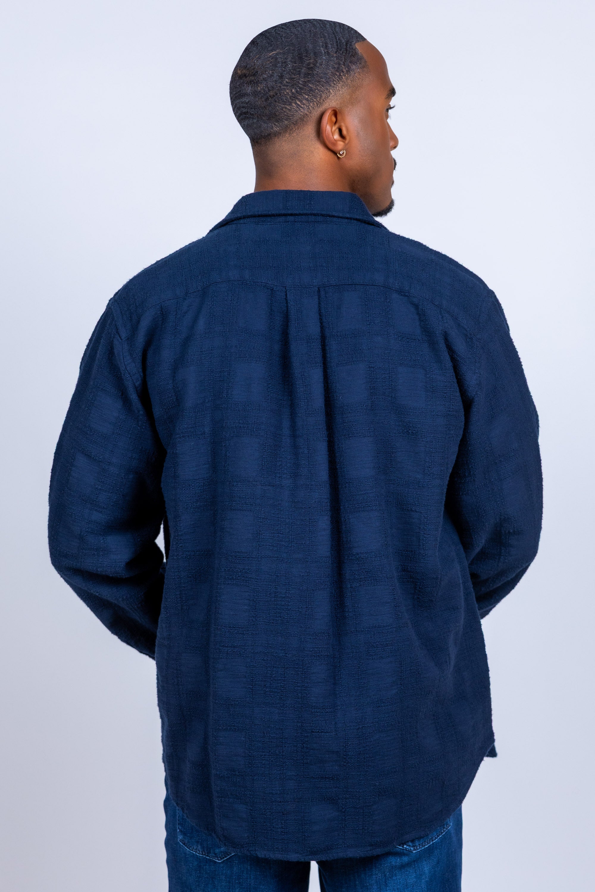 Shirt met knopen - Marine