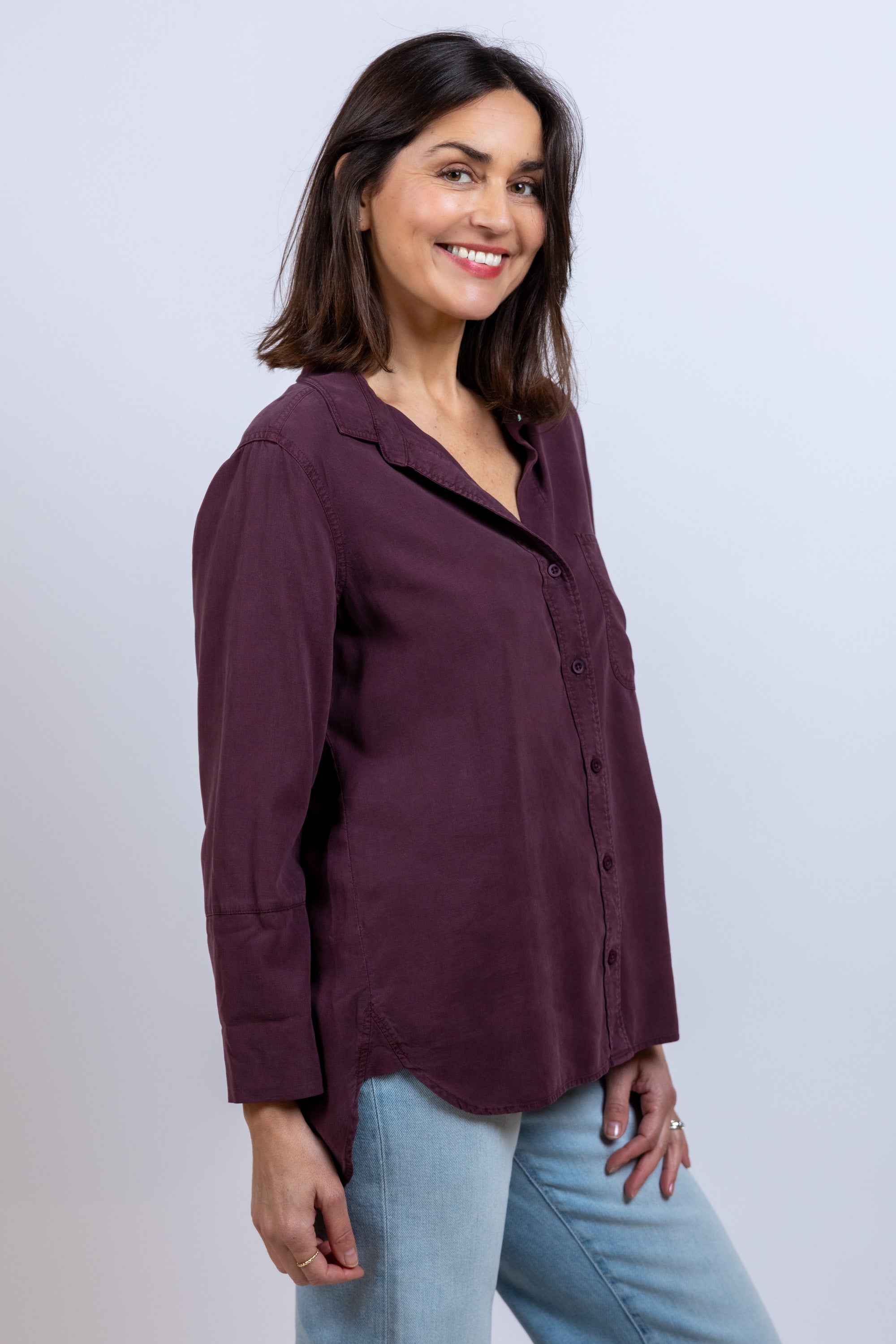 Blouse met knopen - Burgundy