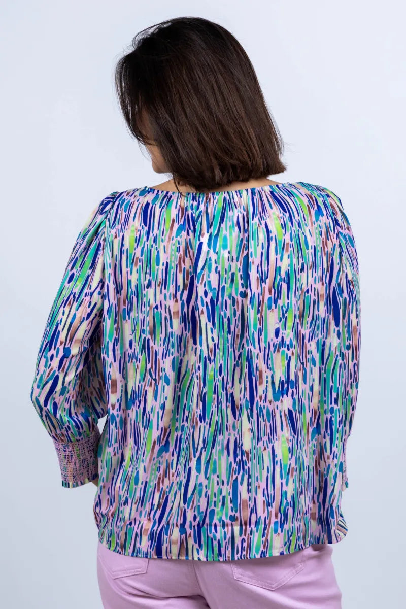 MARCCAIN COLLECTIE MARCCAIN COLLECTIE AC.51.17 W17 Blouse met print - Roze