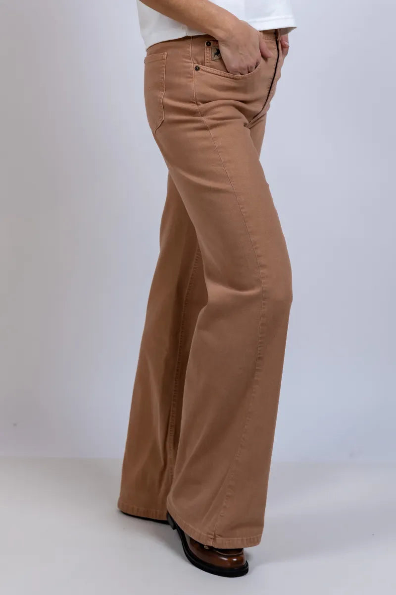 LOIS LOIS PALAS 3150-6491 Broek met wijde pijpen - Cognac