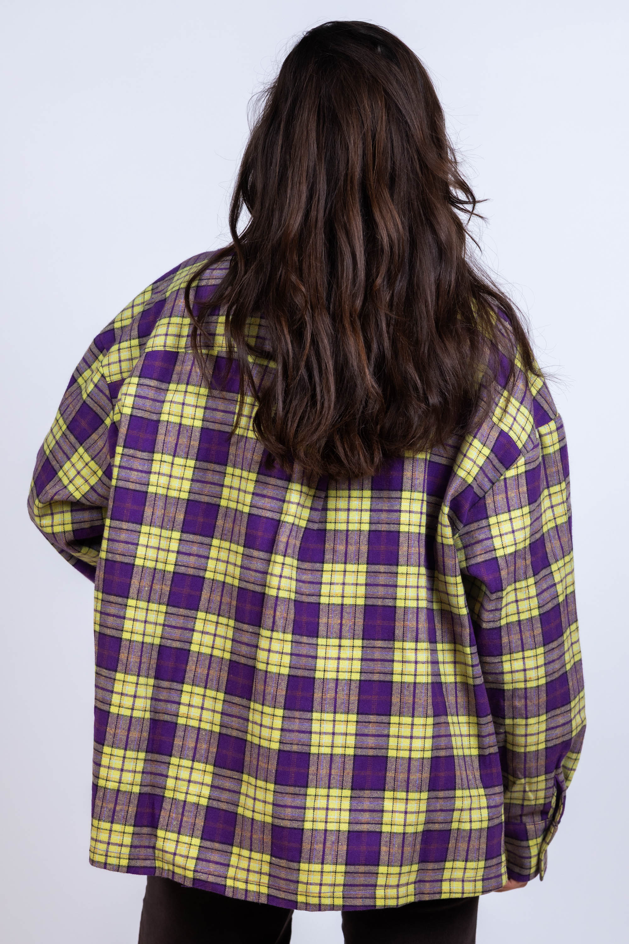 Shirt met ruitpatroon - Paars