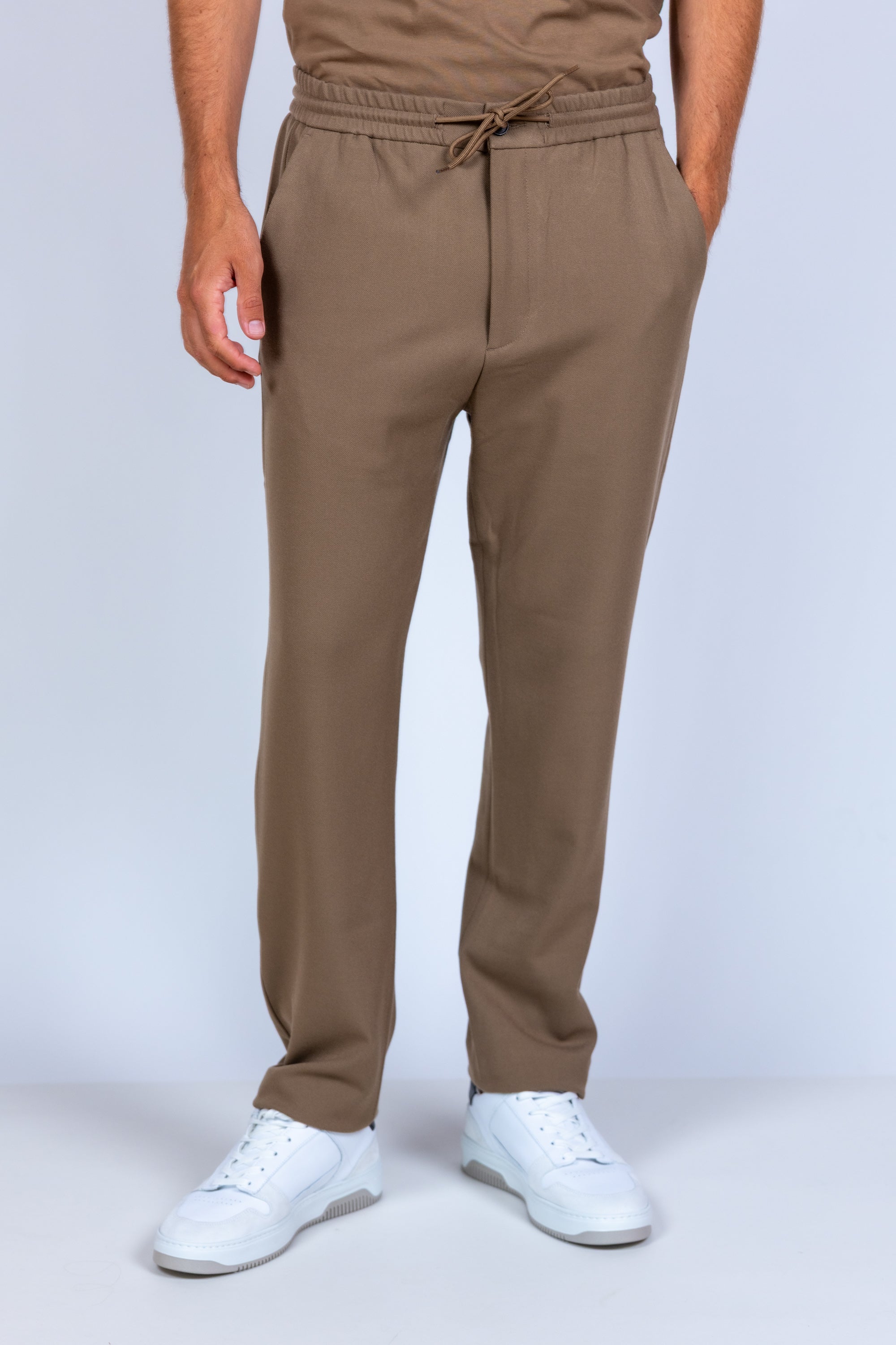 Broek met elastische taille - Camel