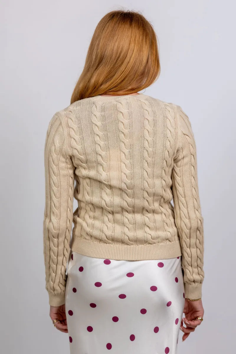 MODSTROM MODSTROM sabre oneck MODSTROM sabre oneck Trui met kabelpatroon - Beige