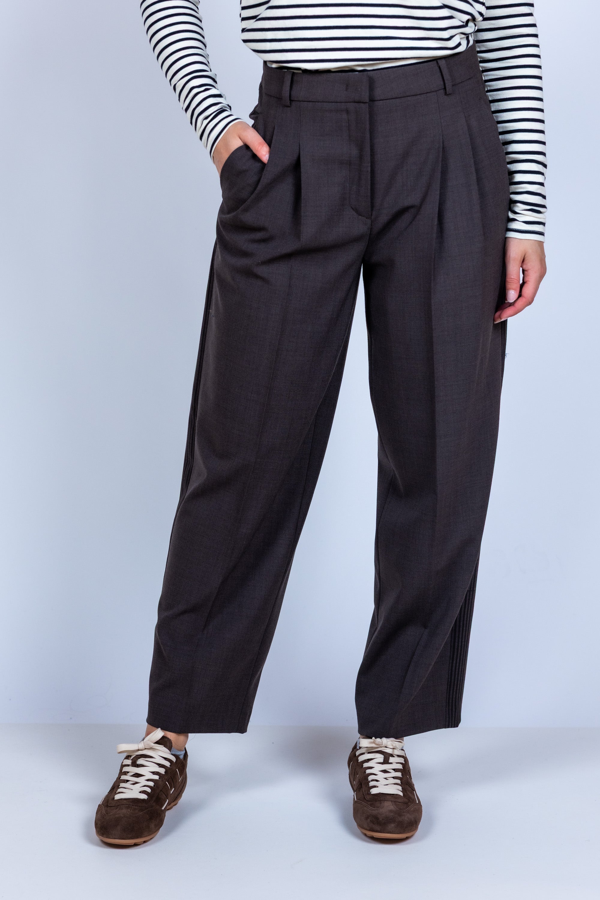 Broek met plooi - Bruin