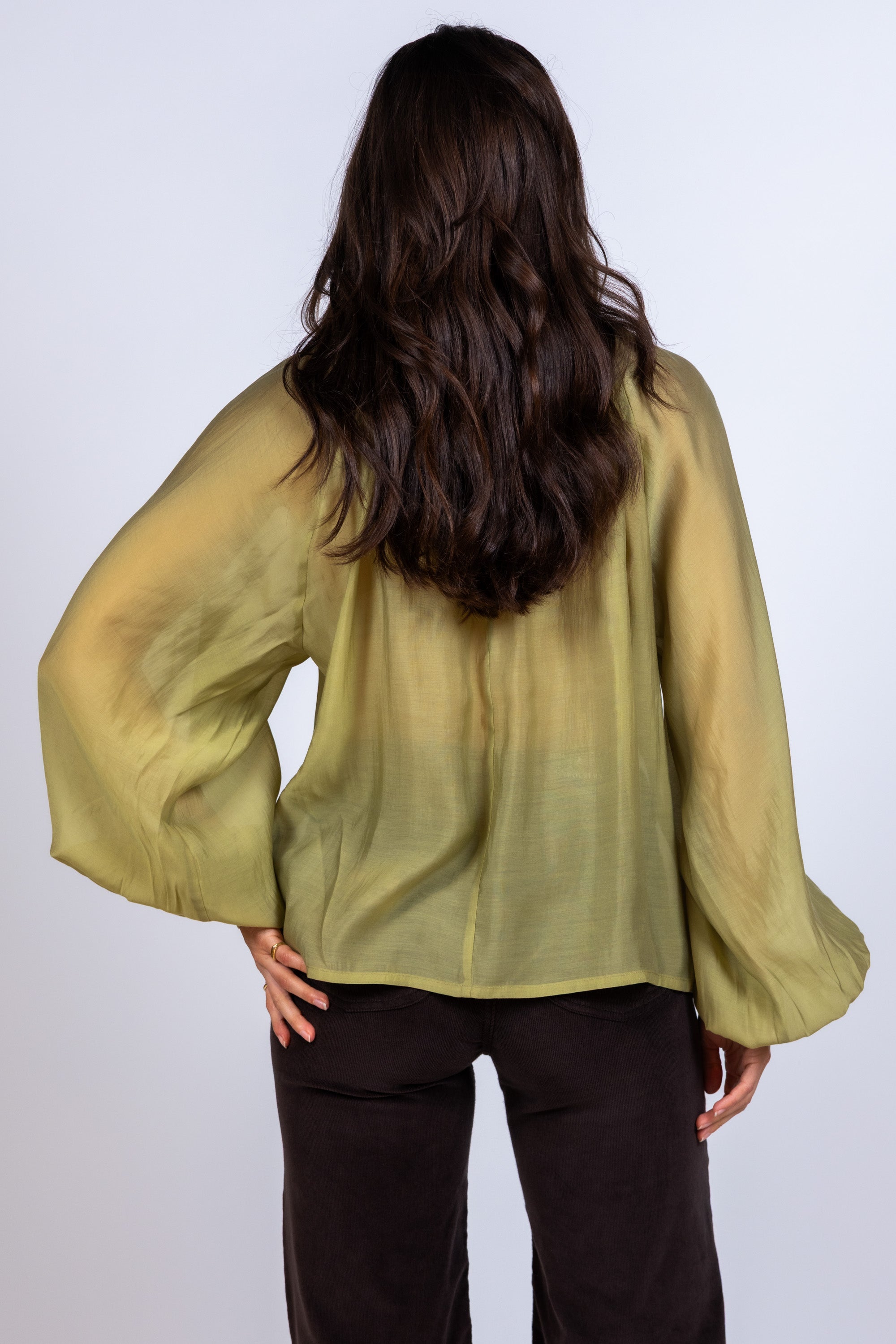 Blouse met strik - Khaki