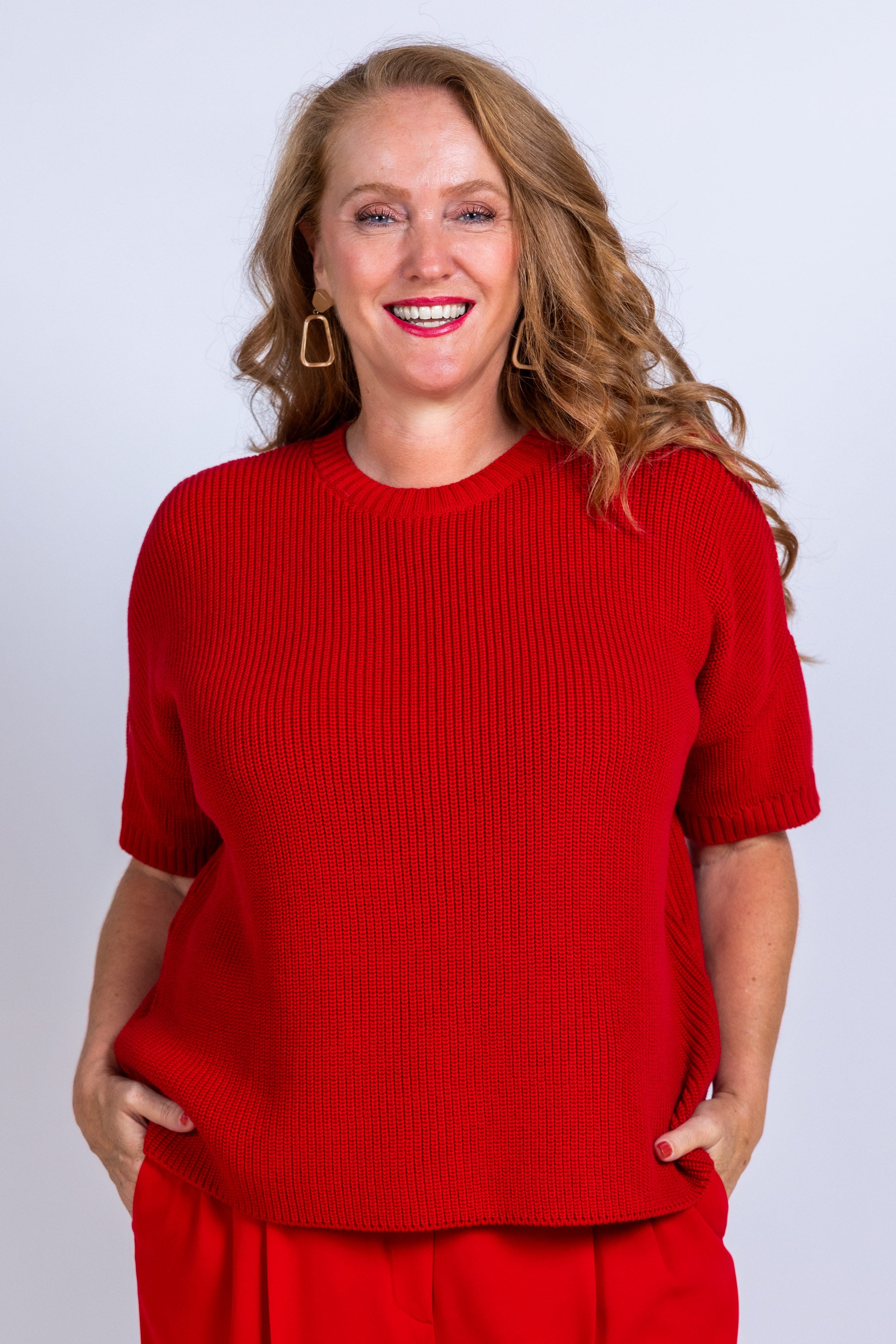 Trui met korte mouwen - Rood