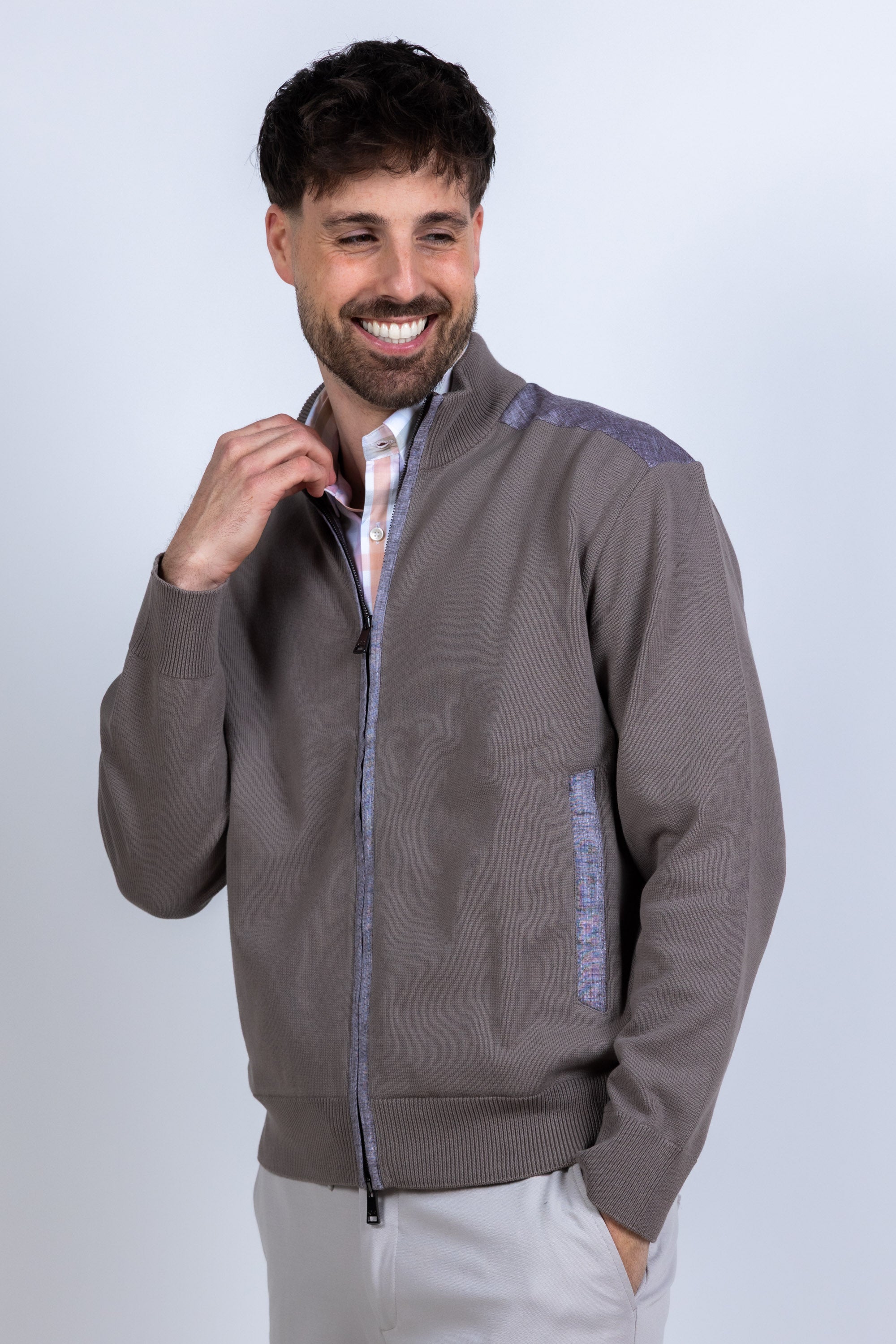 Vest met rits - Taupe