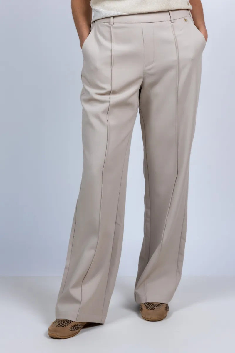 NUKUS NUKUS nks 09068 Broek met doorgestikte naad - Beige