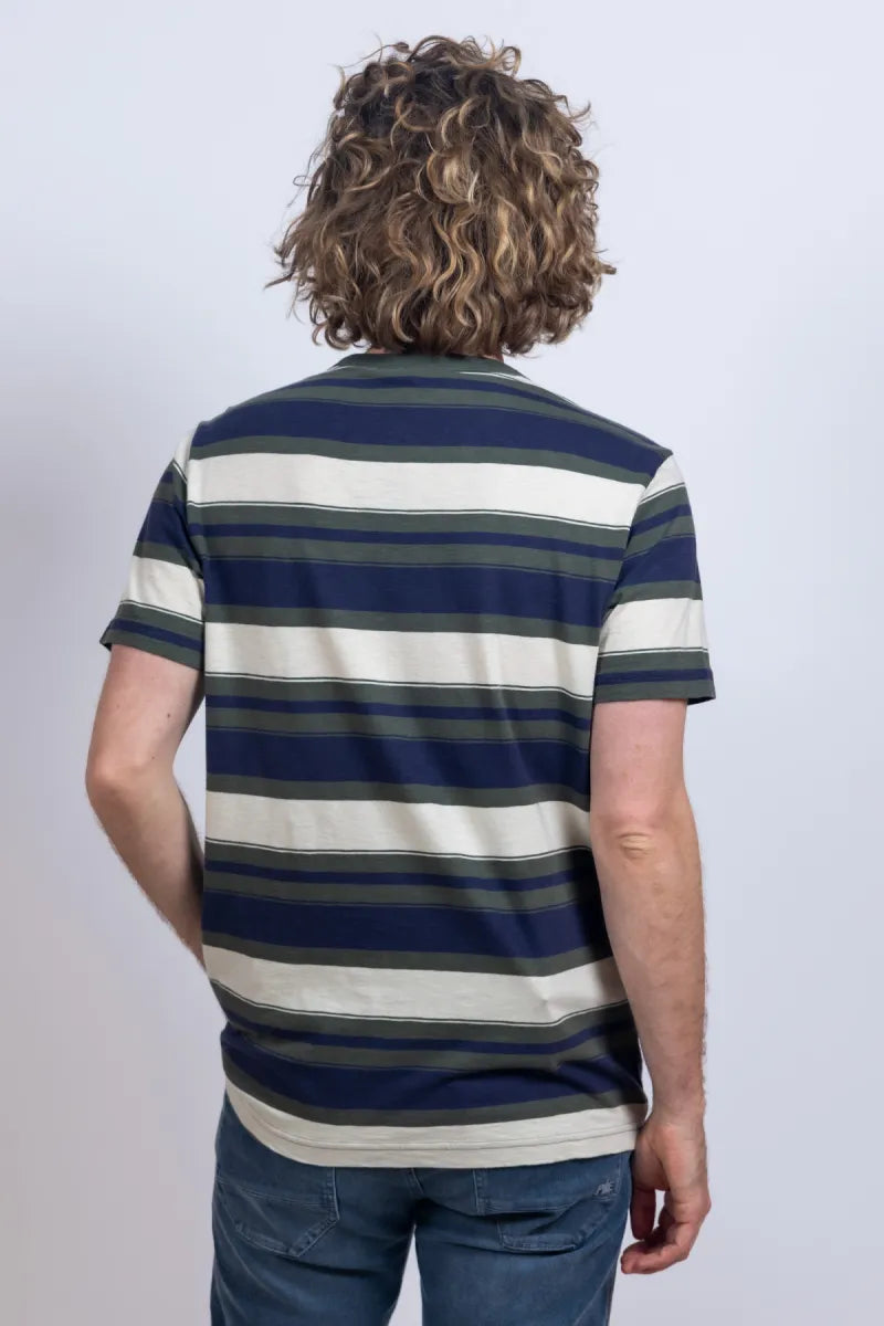 PME PME PTSS2603589 T-shirt met strepen - Olijfgroen