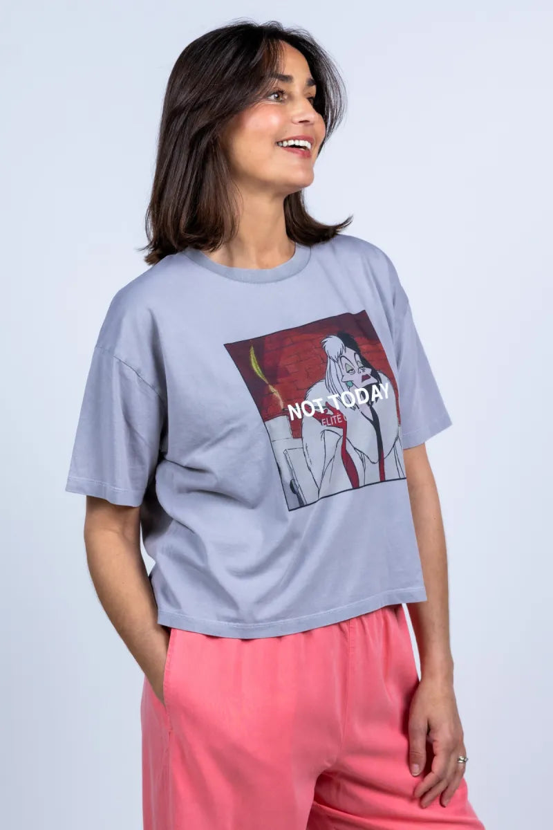 ELITE ELITE 144TODAY-TEE CROP T-shirt met print - Lichtgrijs