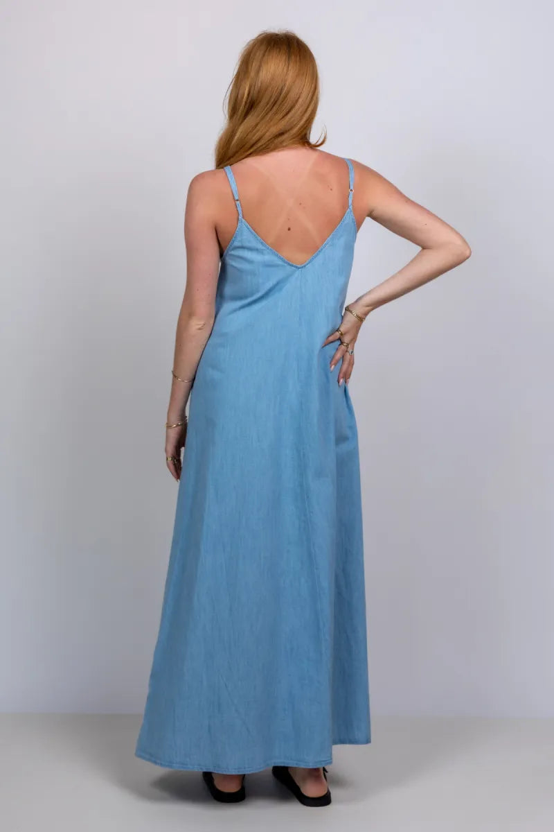 SoSUE SoSUE DRESS DENIM 1660 Jurk met bandjes - Licht jeans