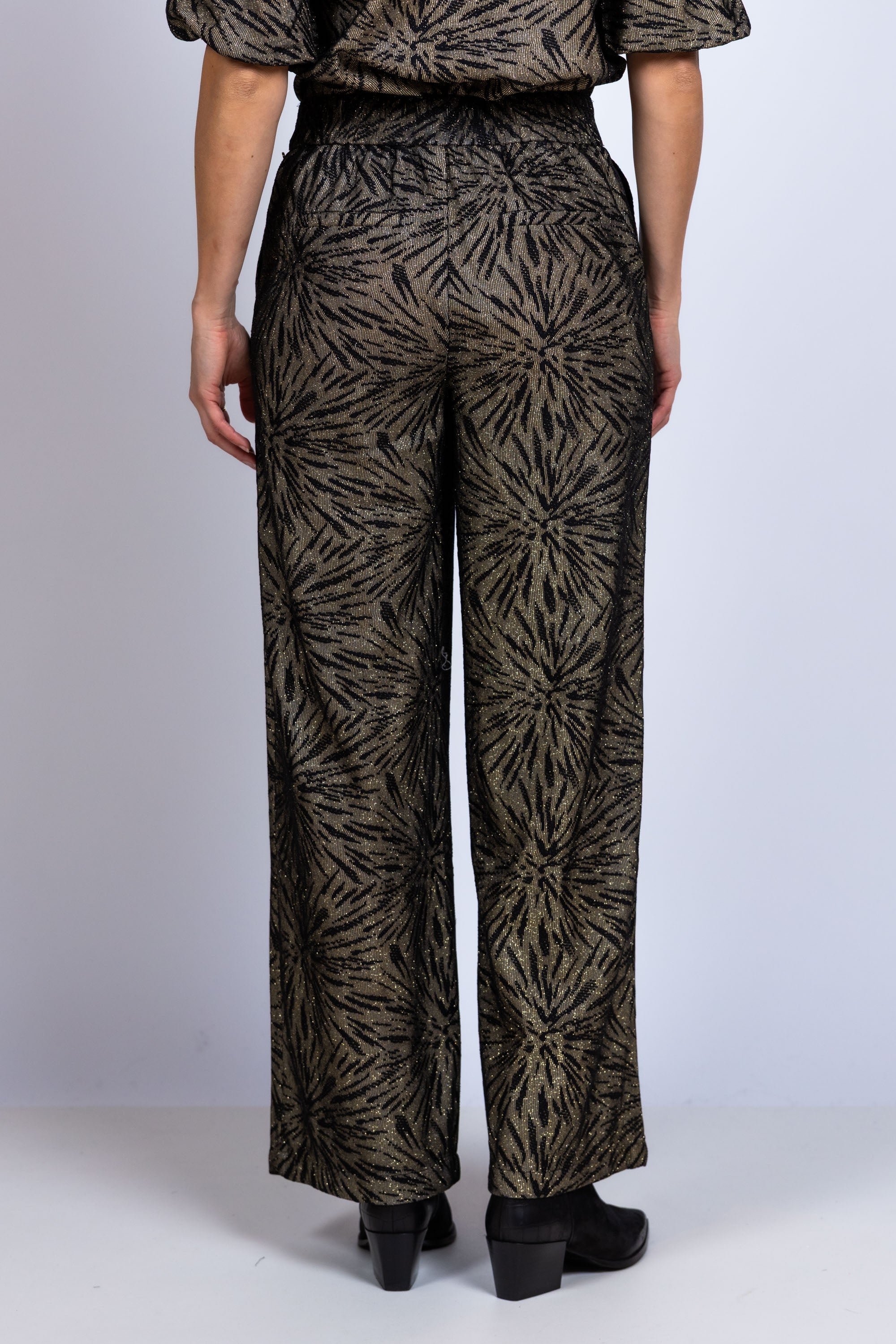 Wijde broek met dessin - Goud
