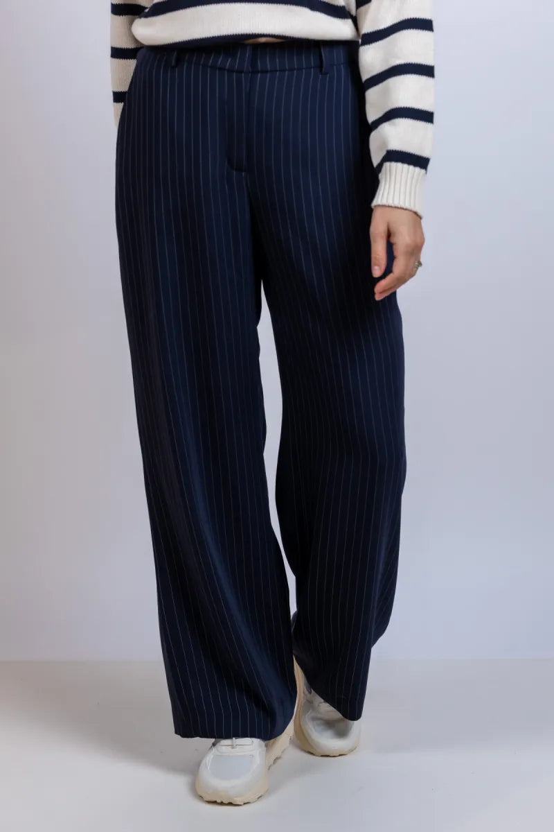 RAFFAELLO ROSSI RAFFAELLO ROSSI 6938 MILARA Wijde pantalon met strepen - Marine