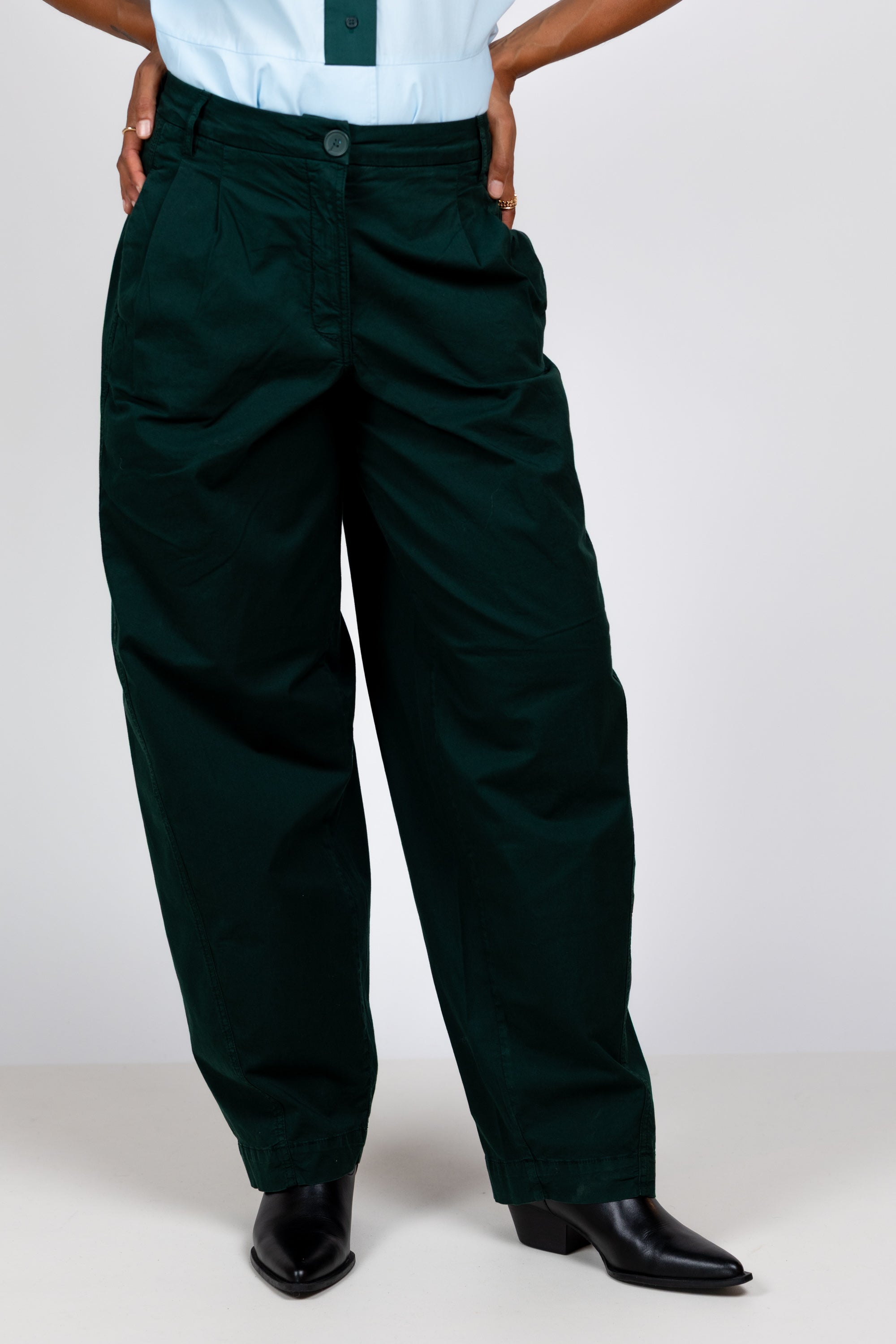 Balloon fit broek - Flessegroen