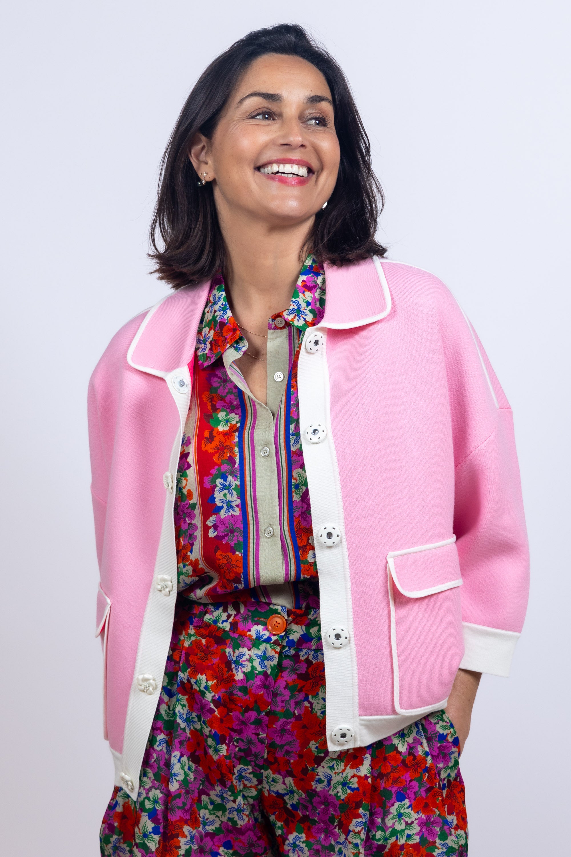 Vest met knopen - Roze