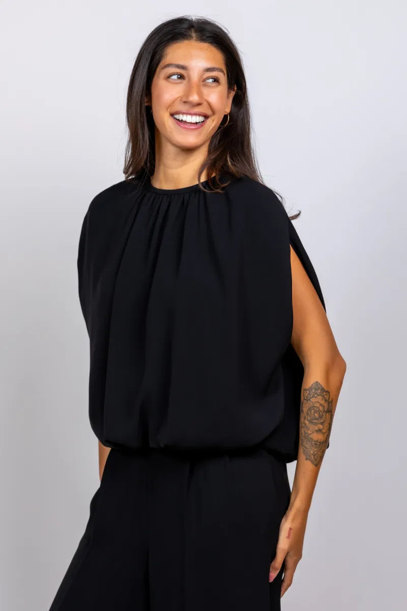 MAX MARA STUDIO MAX MARA STUDIO FIENO Top met plooien - Zwart