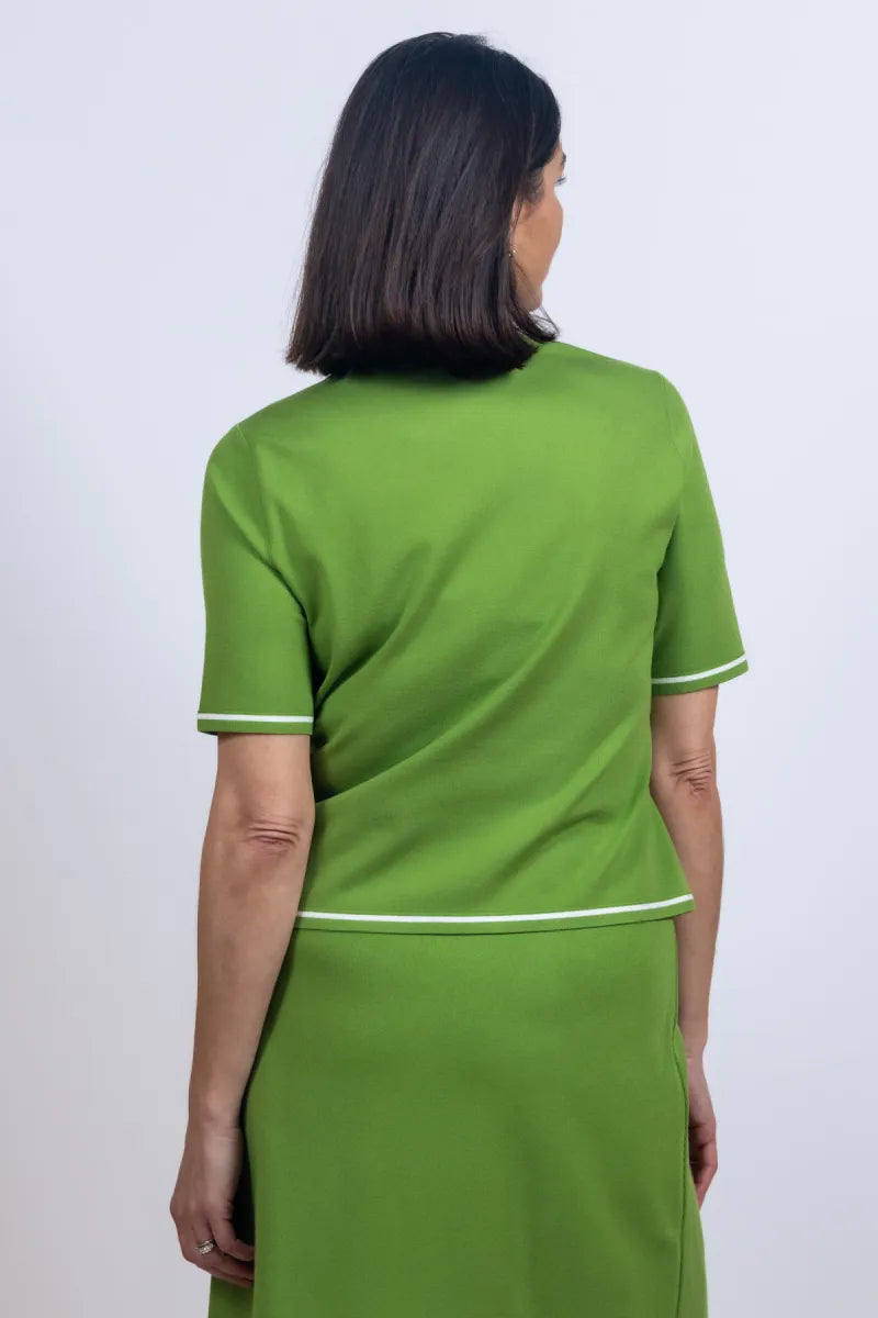 MARCCAIN COLLECTIE MARCCAIN COLLECTIE AC.41.09 M11 Truitje met contrastbies - Appelgroen
