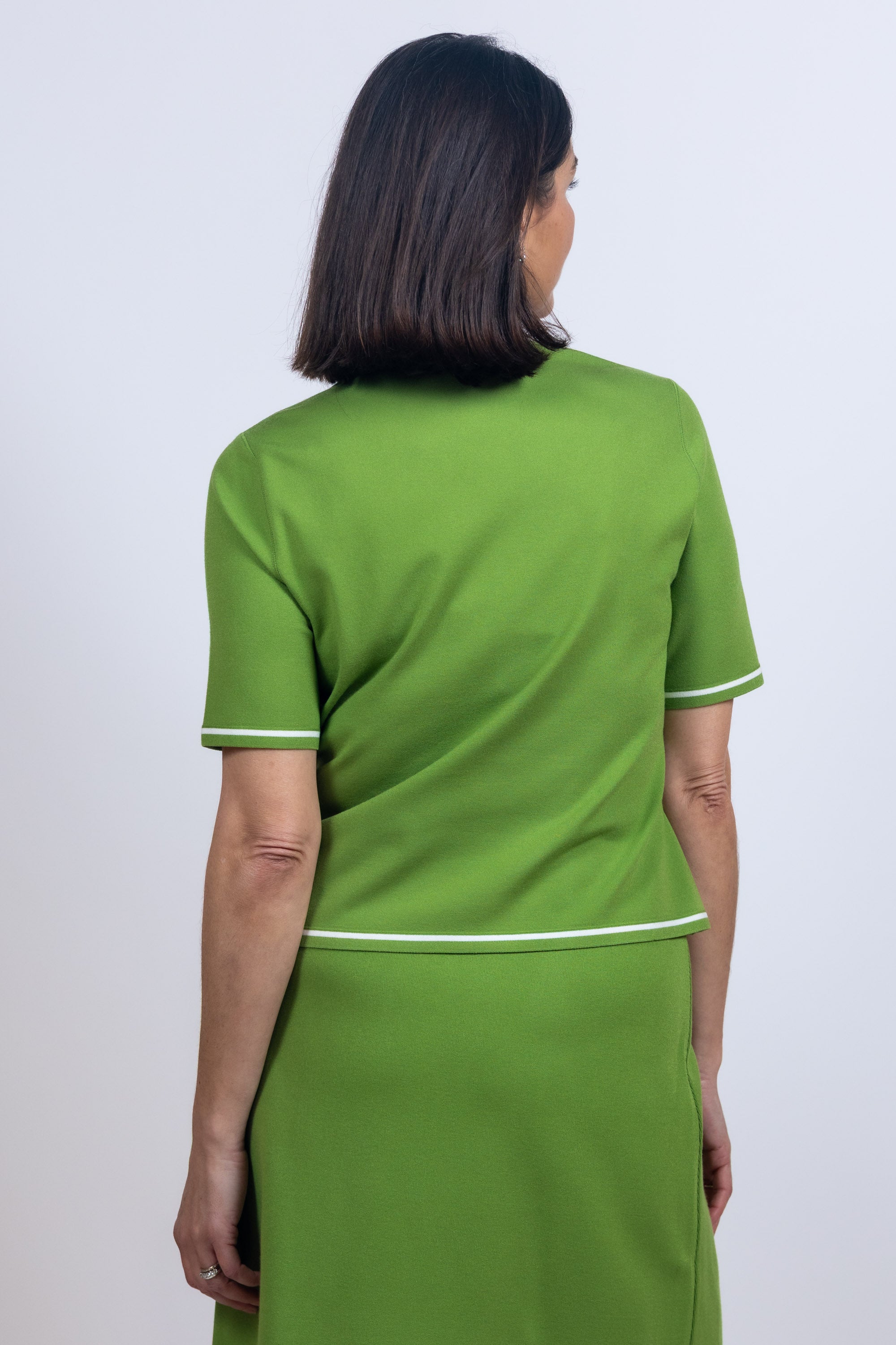 Truitje met contrastbies - Appelgroen