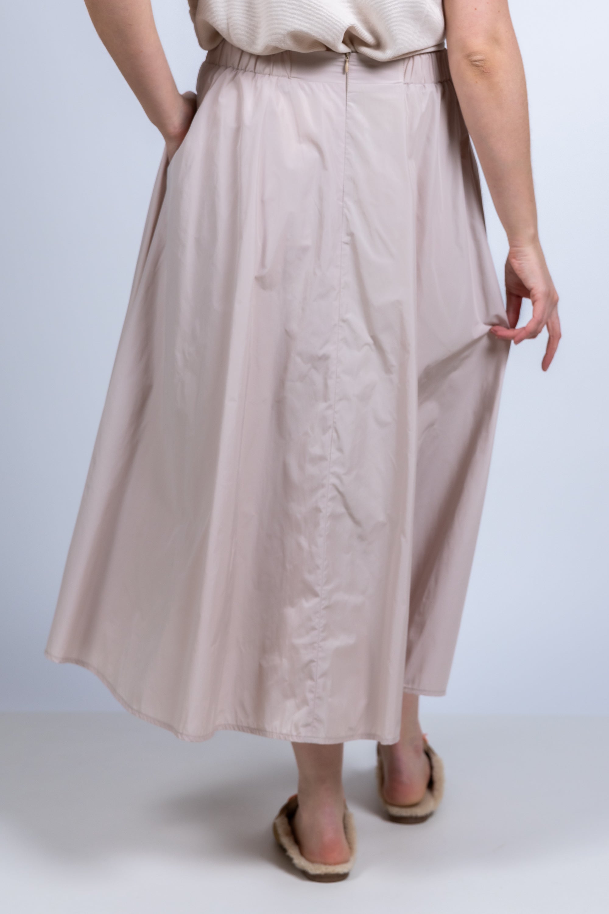 Rok met plooien - Beige