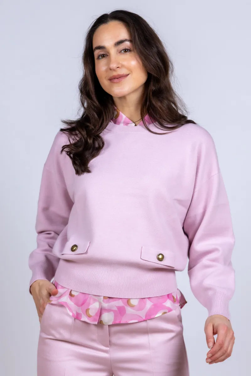 LUISA CERANO LUISA CERANO 138766-5094 Trui met knopen - Roze