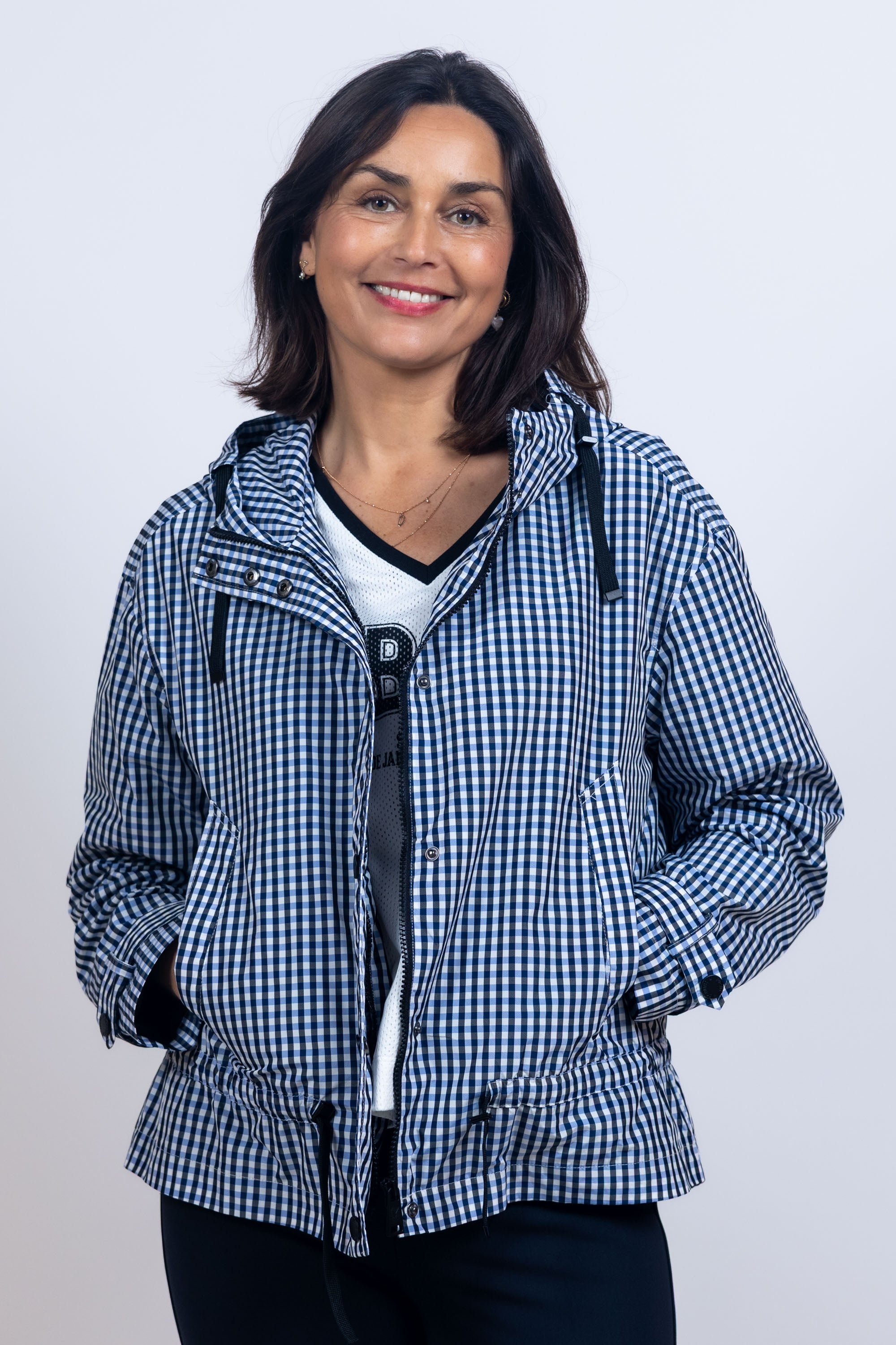 Jasje met ruitpatroon - Marine