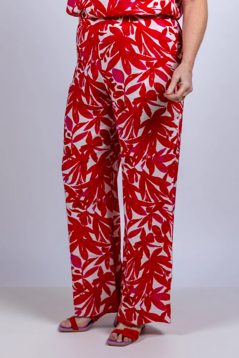 CATNOIR CATNOIR 4073-2 Wijde broek met print - Pink/cyclaam