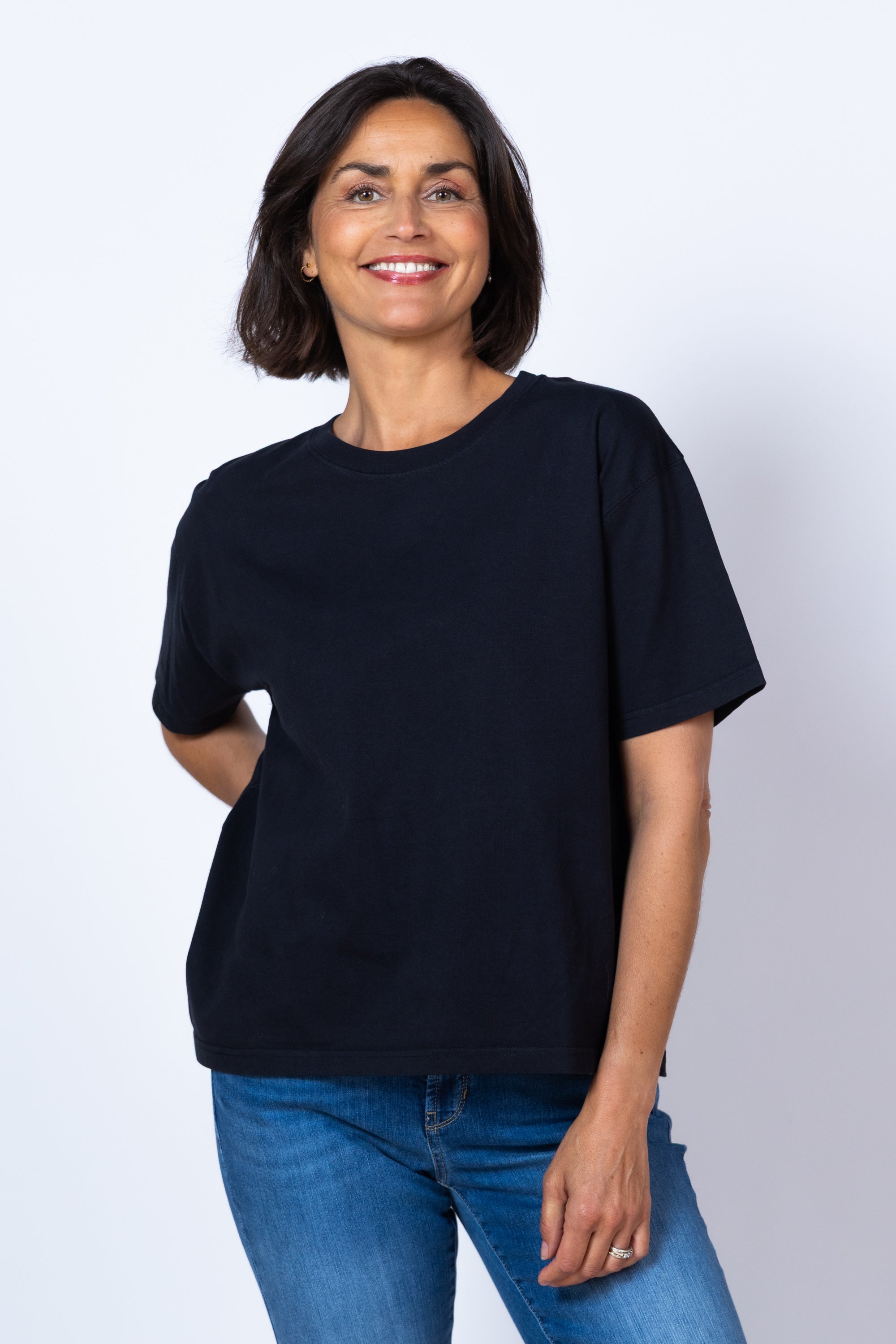 T-shirt met ronde hals - Zwart