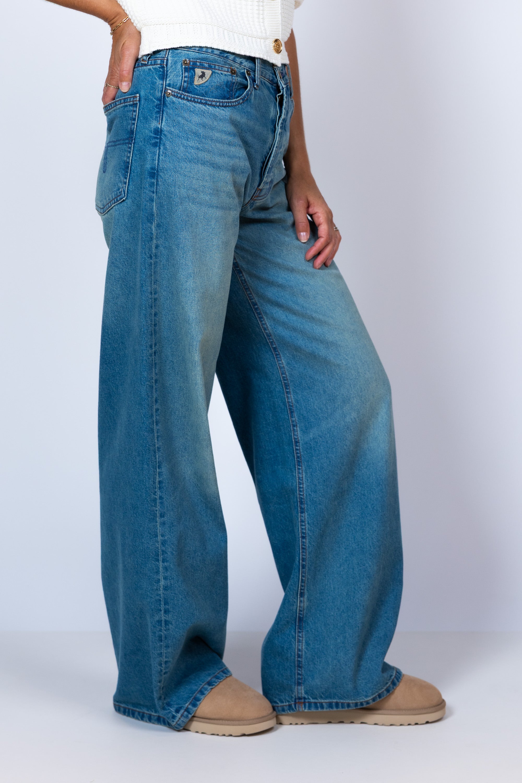 Jeans met wijd been - Licht jeans