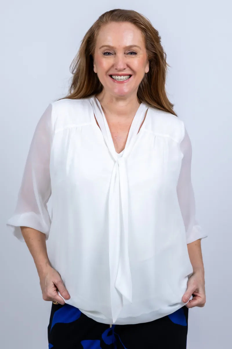 VERPASS Blouse met strik - Ecru