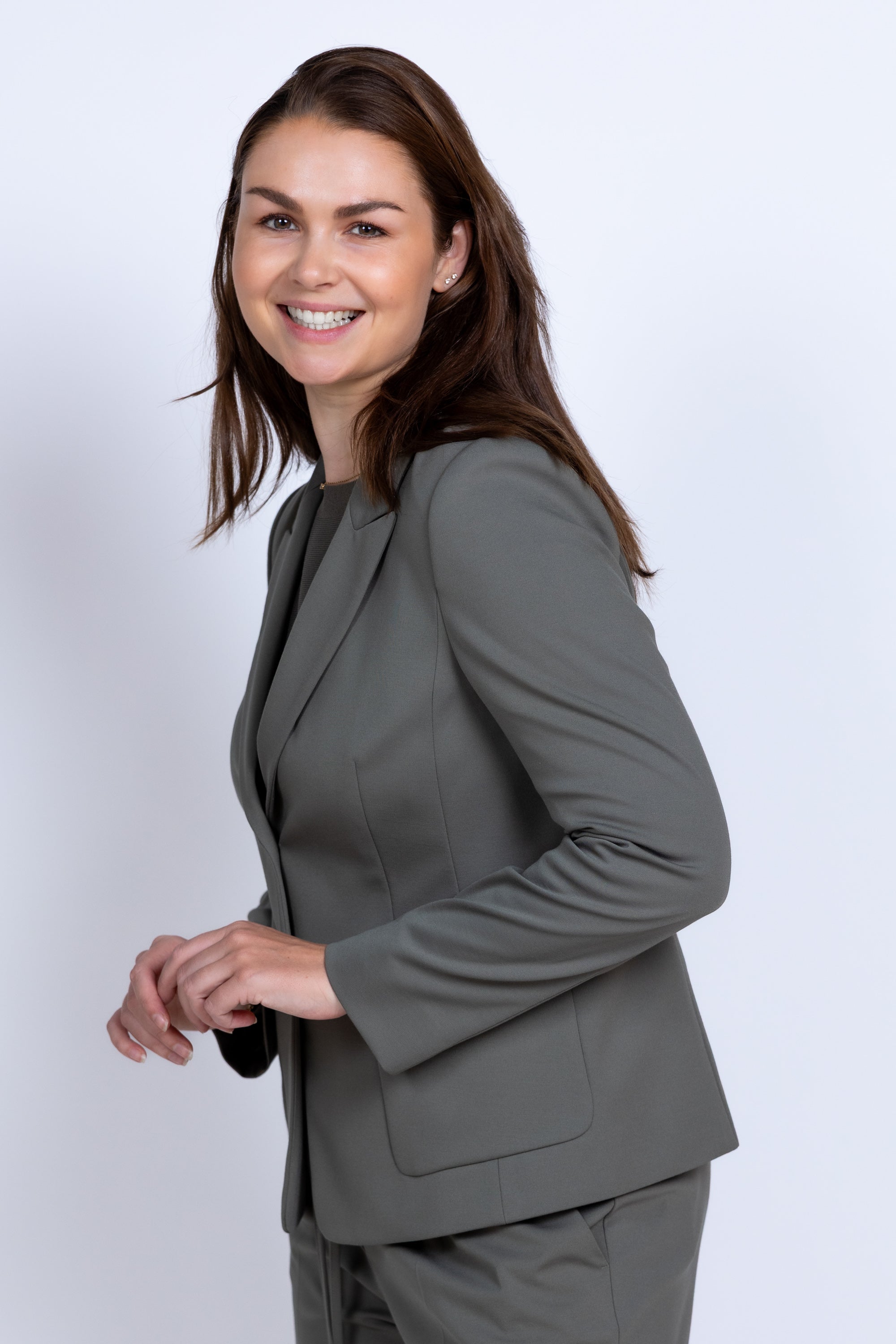 Blazer met knopen - Olijfgroen