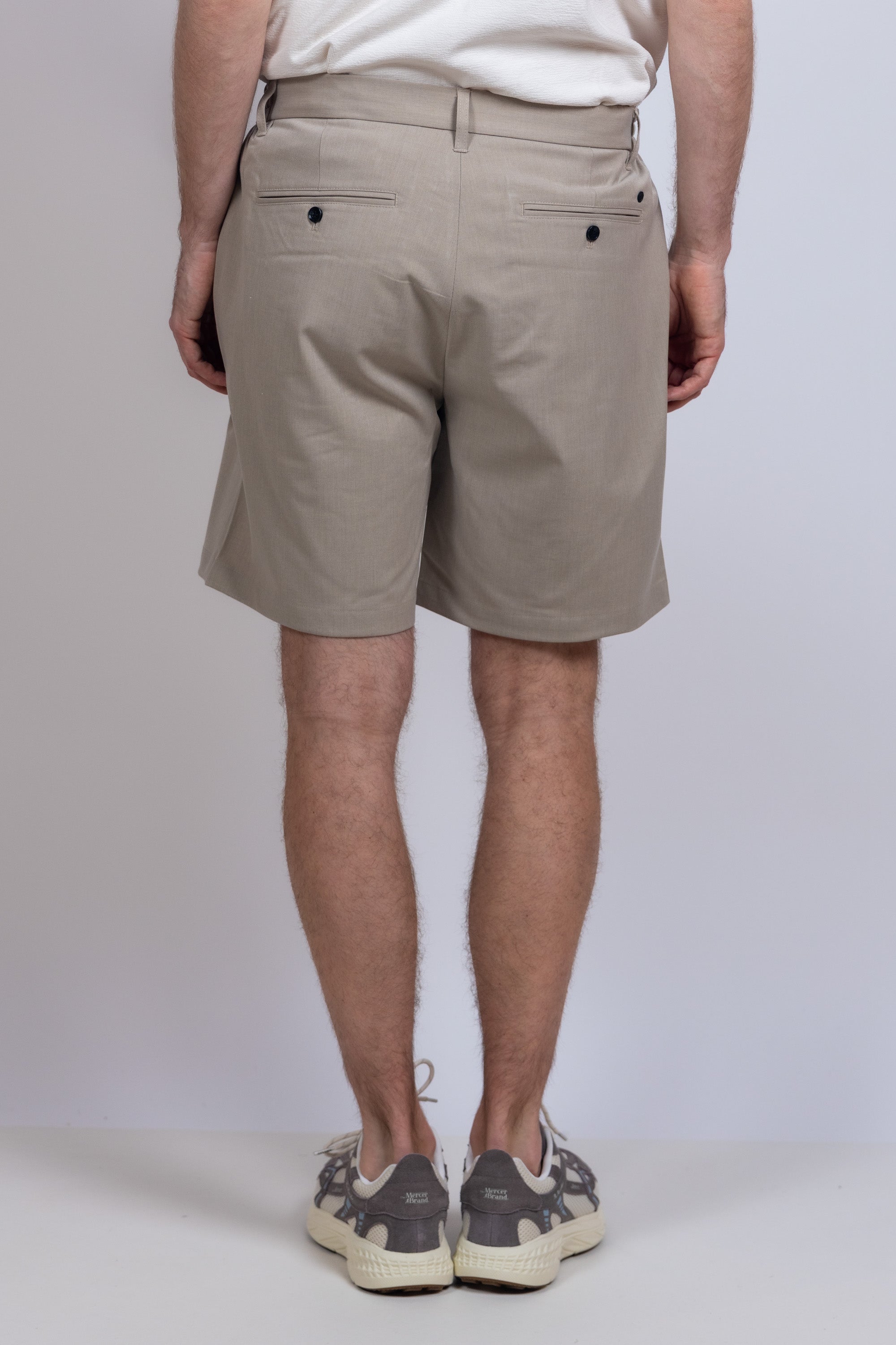 Korte broek met plooien - Beige