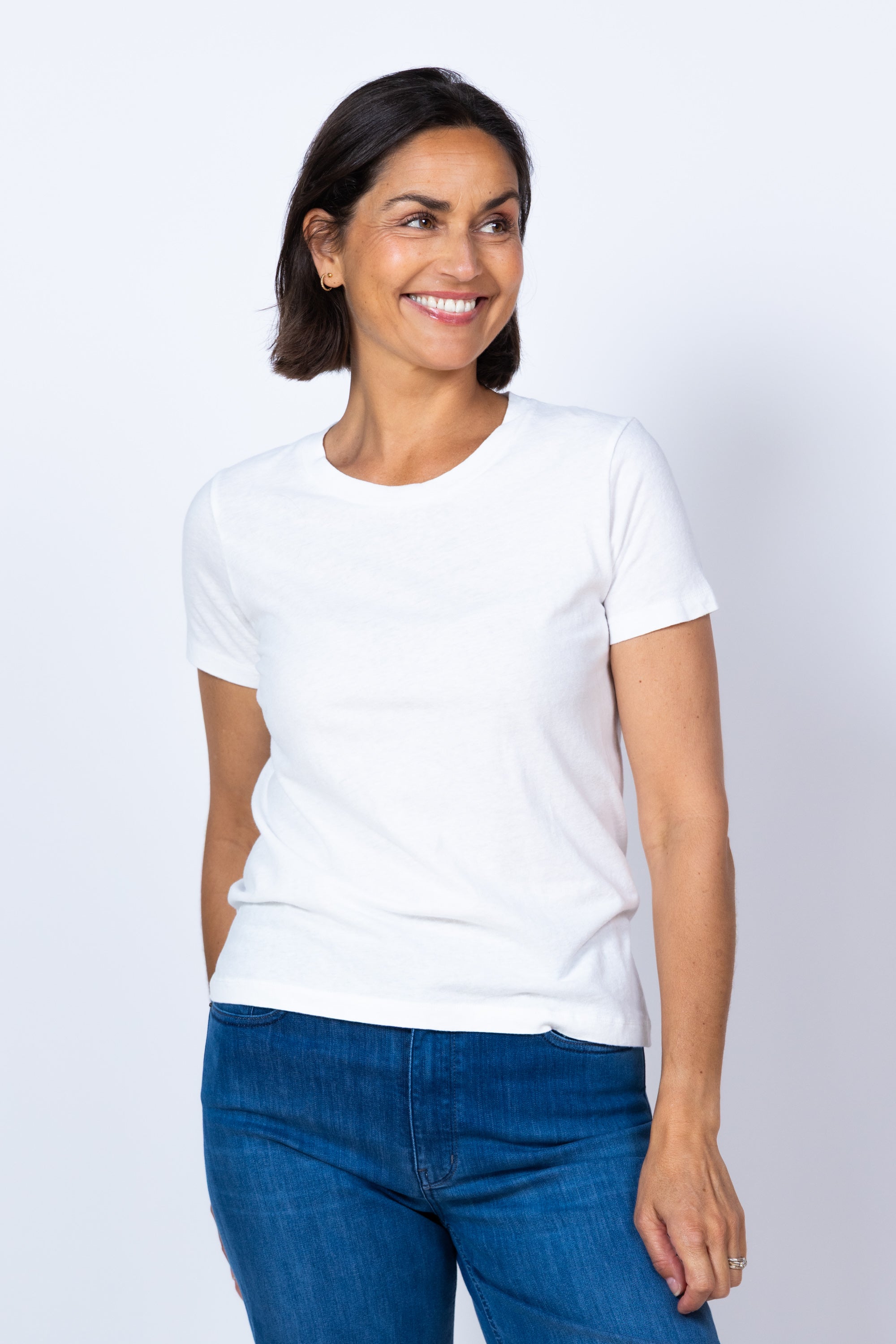 T-shirt met ronde hals - Wit