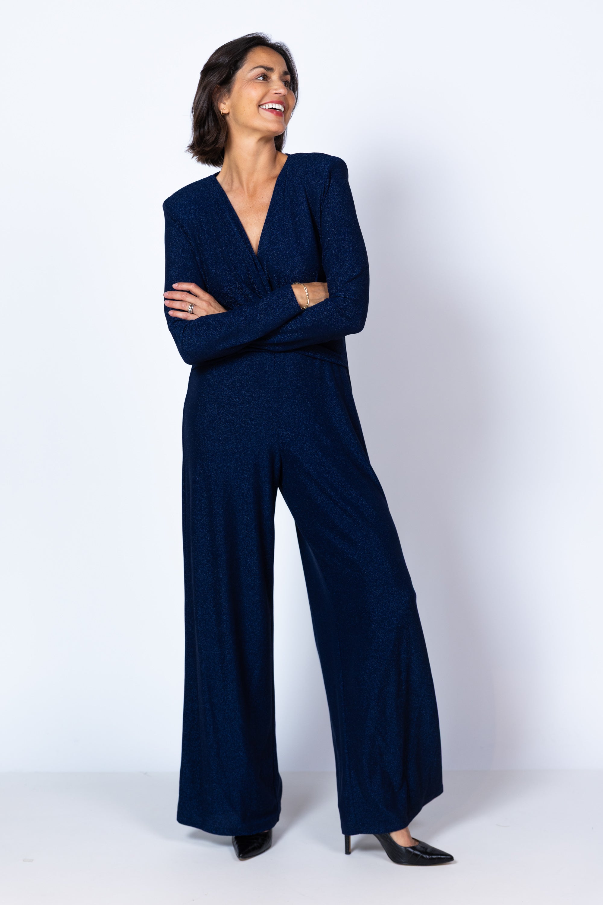 Jumpsuit met v-hals - Inkt